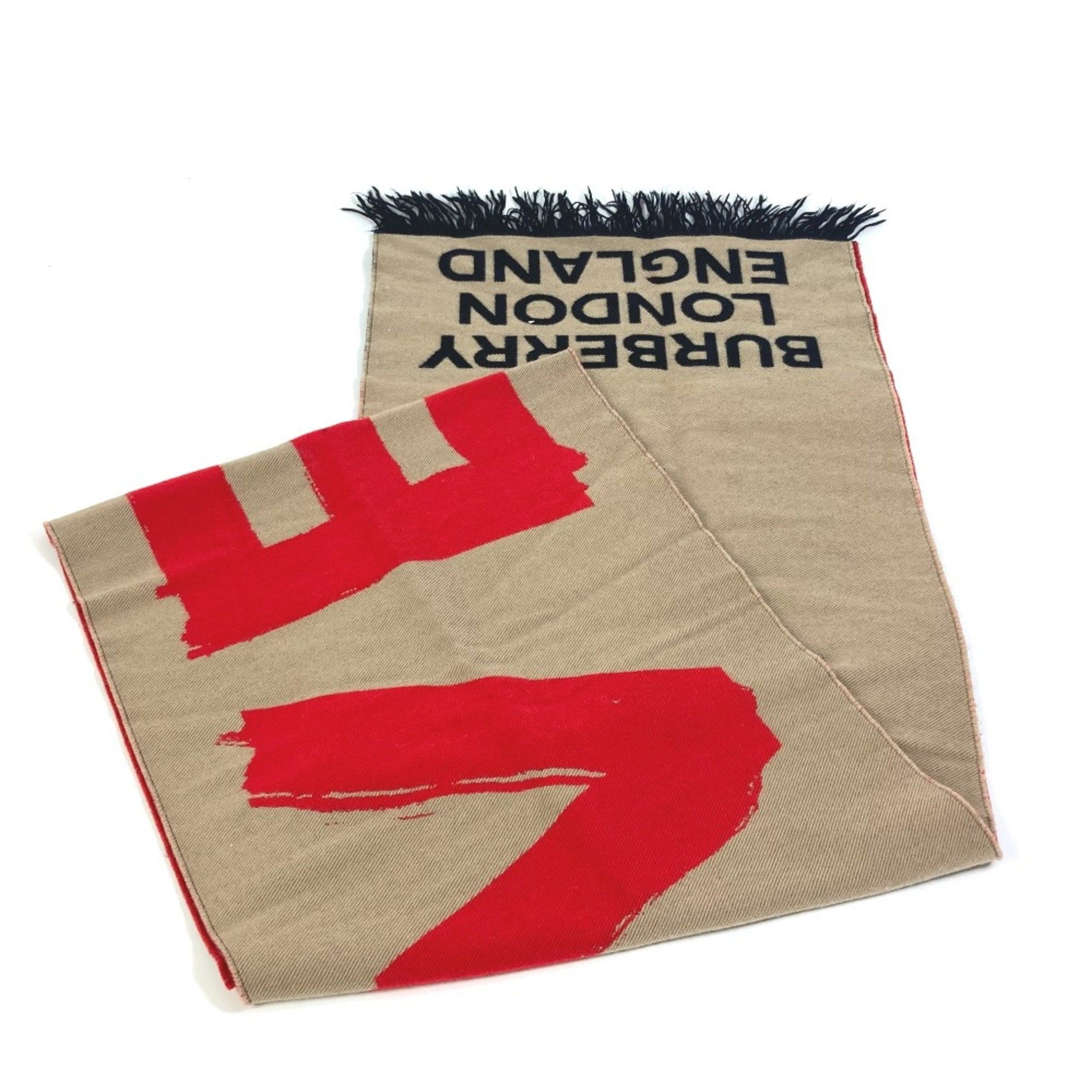 Burberry fringe LOVE Scarf Brown Red