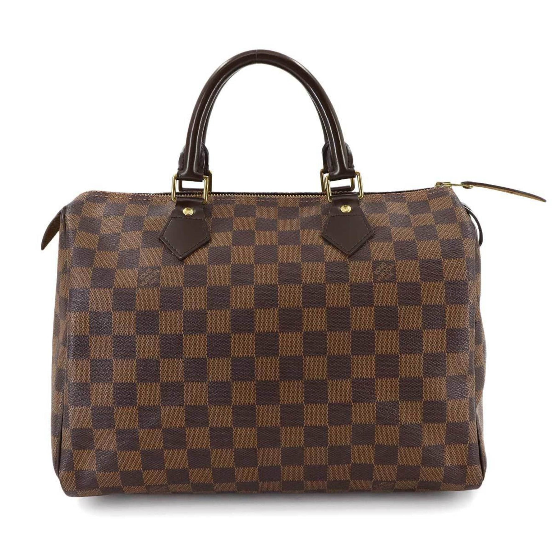 Louis Vuitton Damier Speedy 30 Handbag, Ebene Brown, Gold Hardware