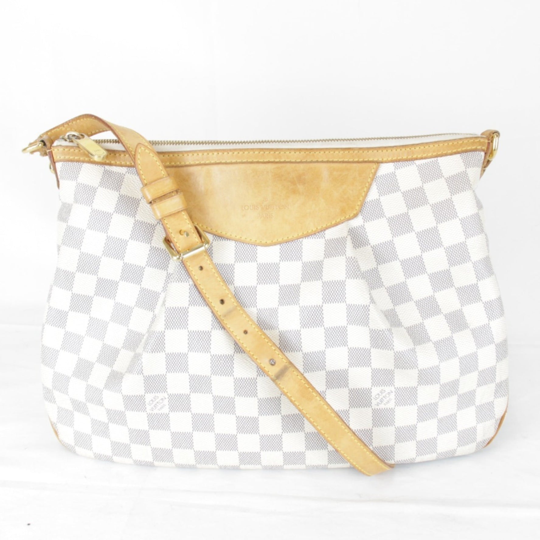 LOUIS VUITTON Damier Azur Siracusa MM Canvas Shoulder Bag