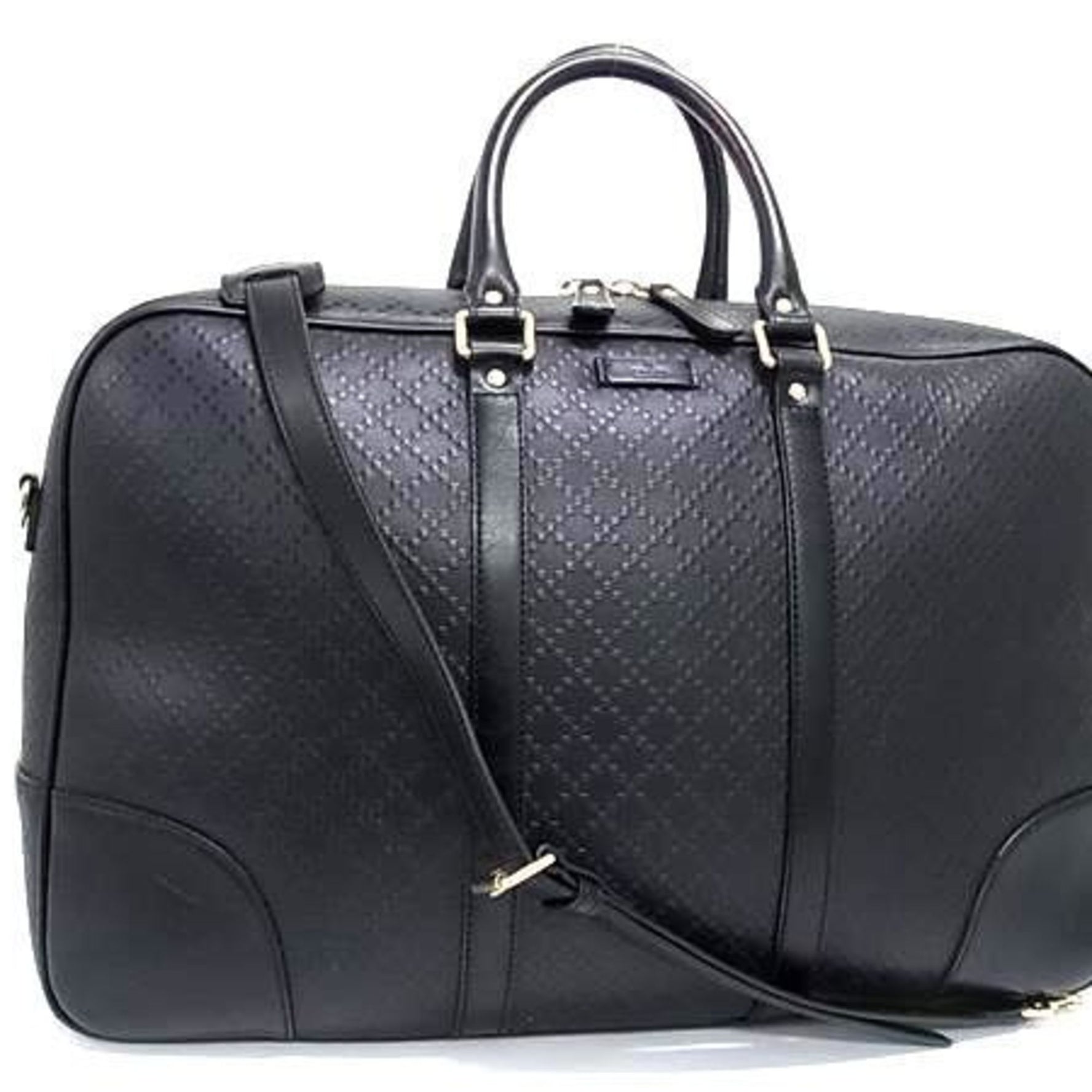 GUCCI Diamante Boston Bag in Black and Leather for Men Women