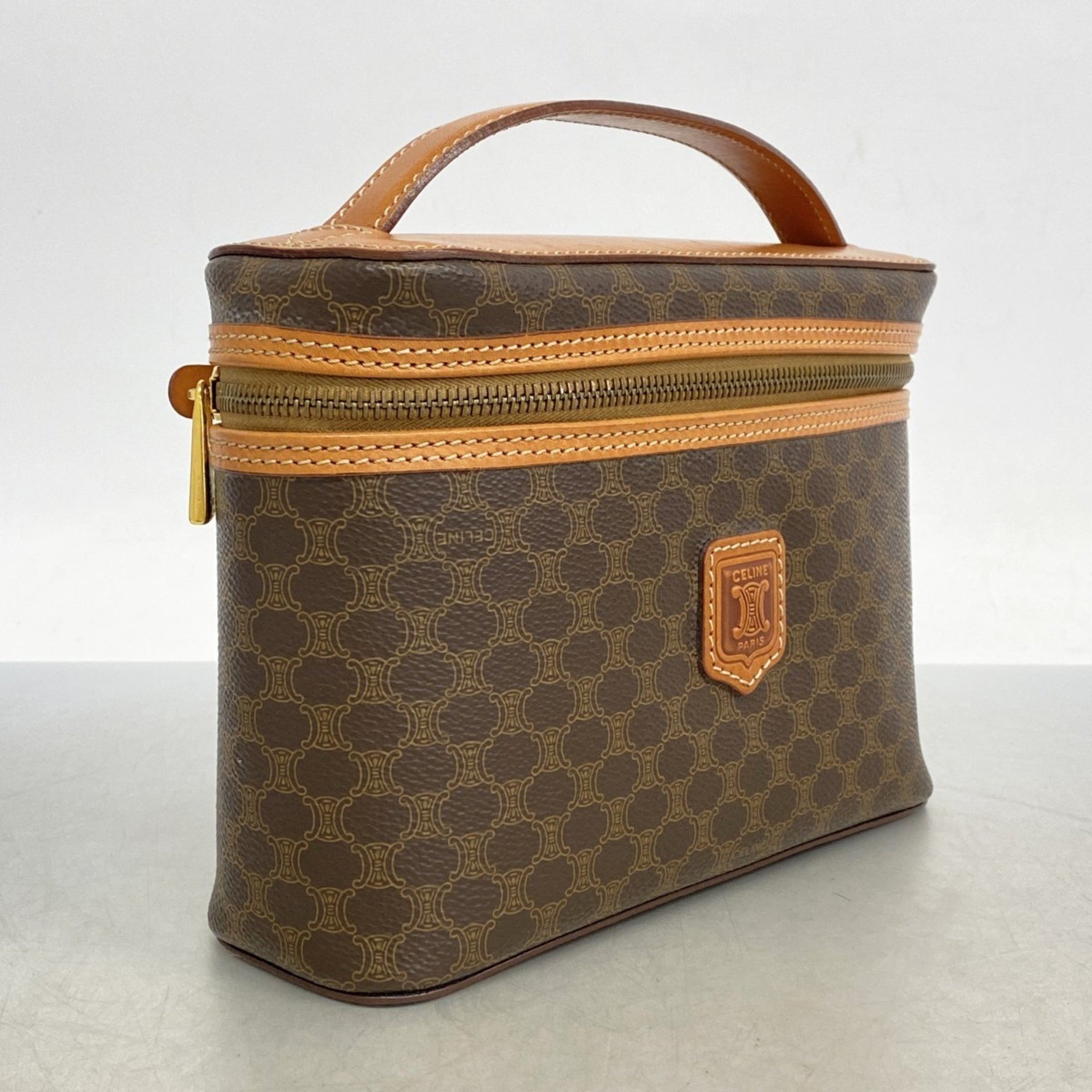 Celine Vanity Bag Macadam Brown Women's