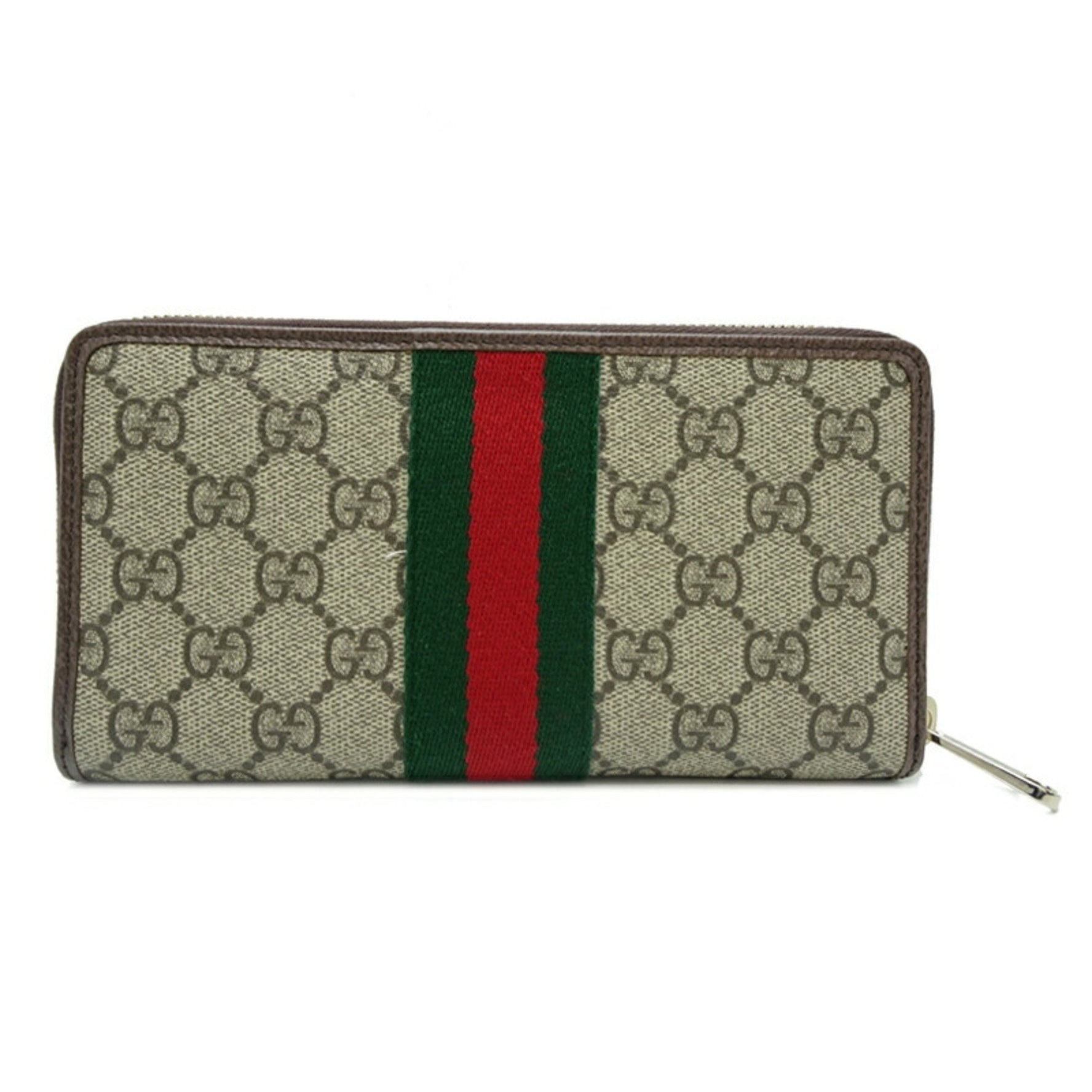 Gucci Zip-Around Wallet Women's Long GG Supreme Beige