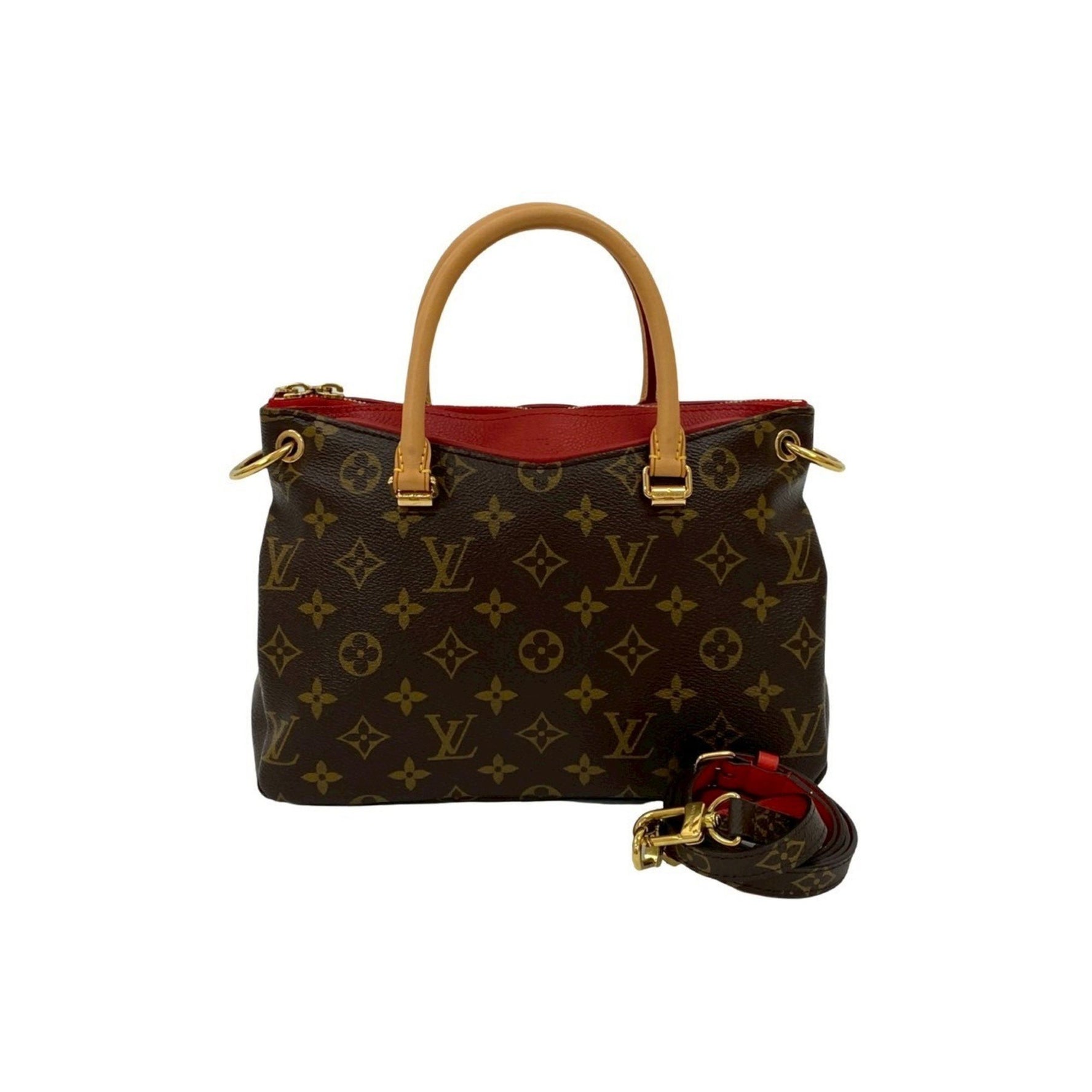 Louis Vuitton Unused Pallas BB Monogram Leather Handbag/Shoulder Bag, Brown/Red