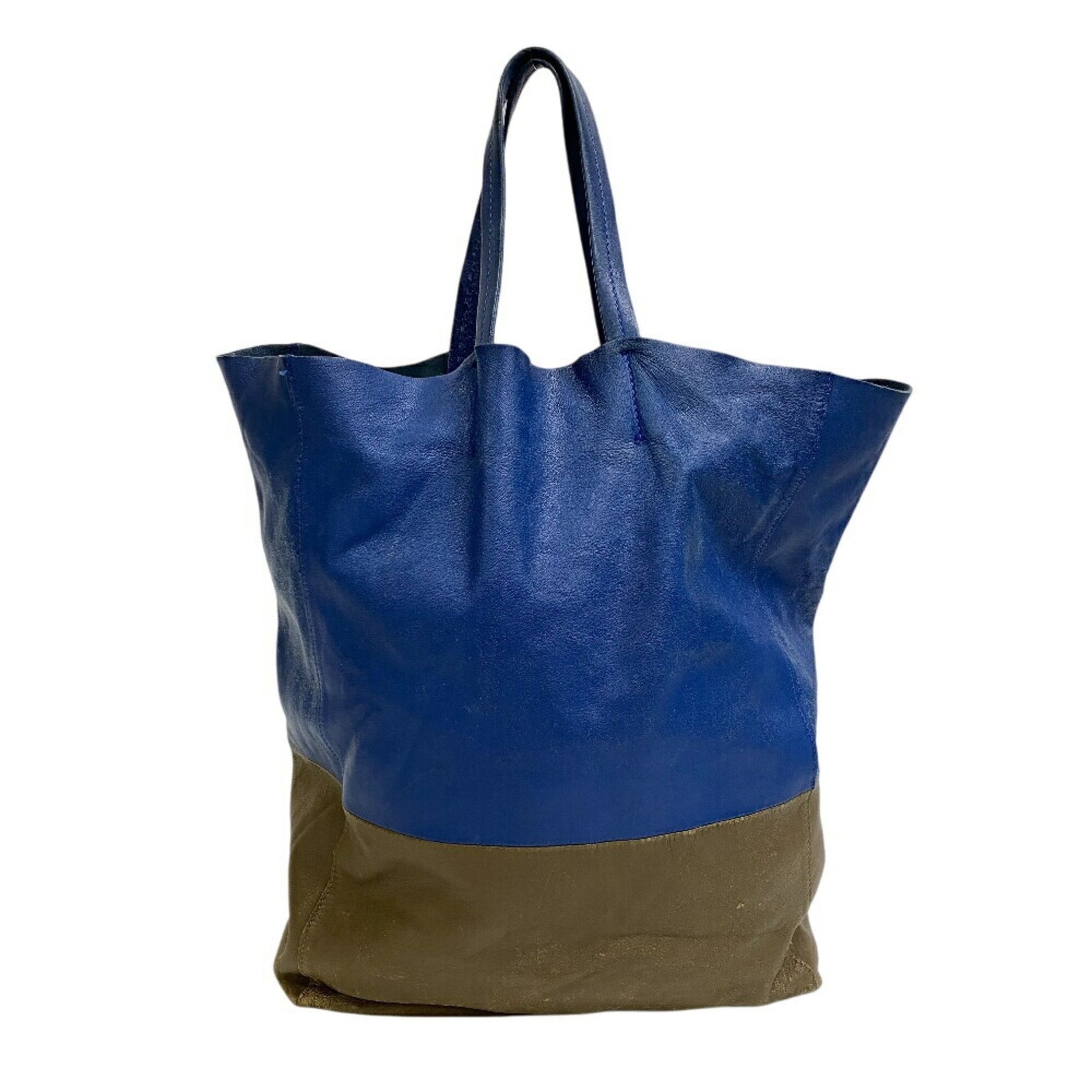 CELINE Horizontal Cabas Shoulder Bag, Handbag, Two-Tone Tote Blue, Unisex