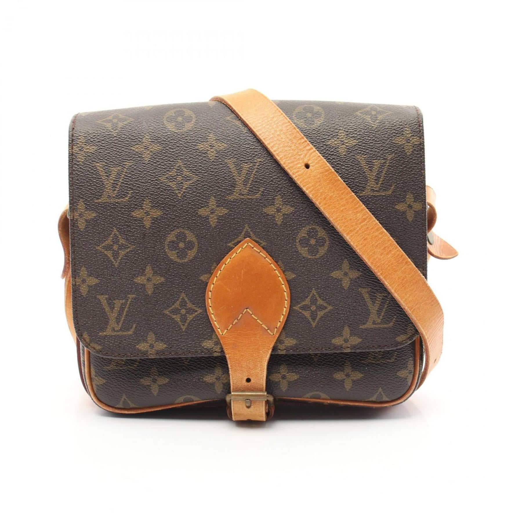 Louis Vuitton Cartesier MM Shoulder Bag Coated Canvas Leather Monogram