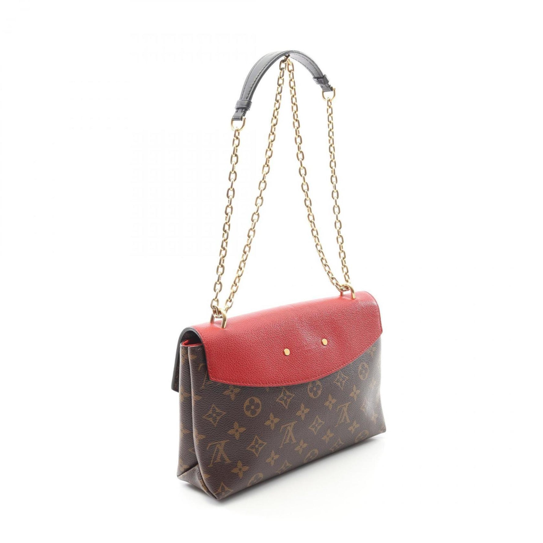Louis Vuitton Saint-Placide Shoulder Bag, Coated Canvas and Leather, Monogram, Brown Red