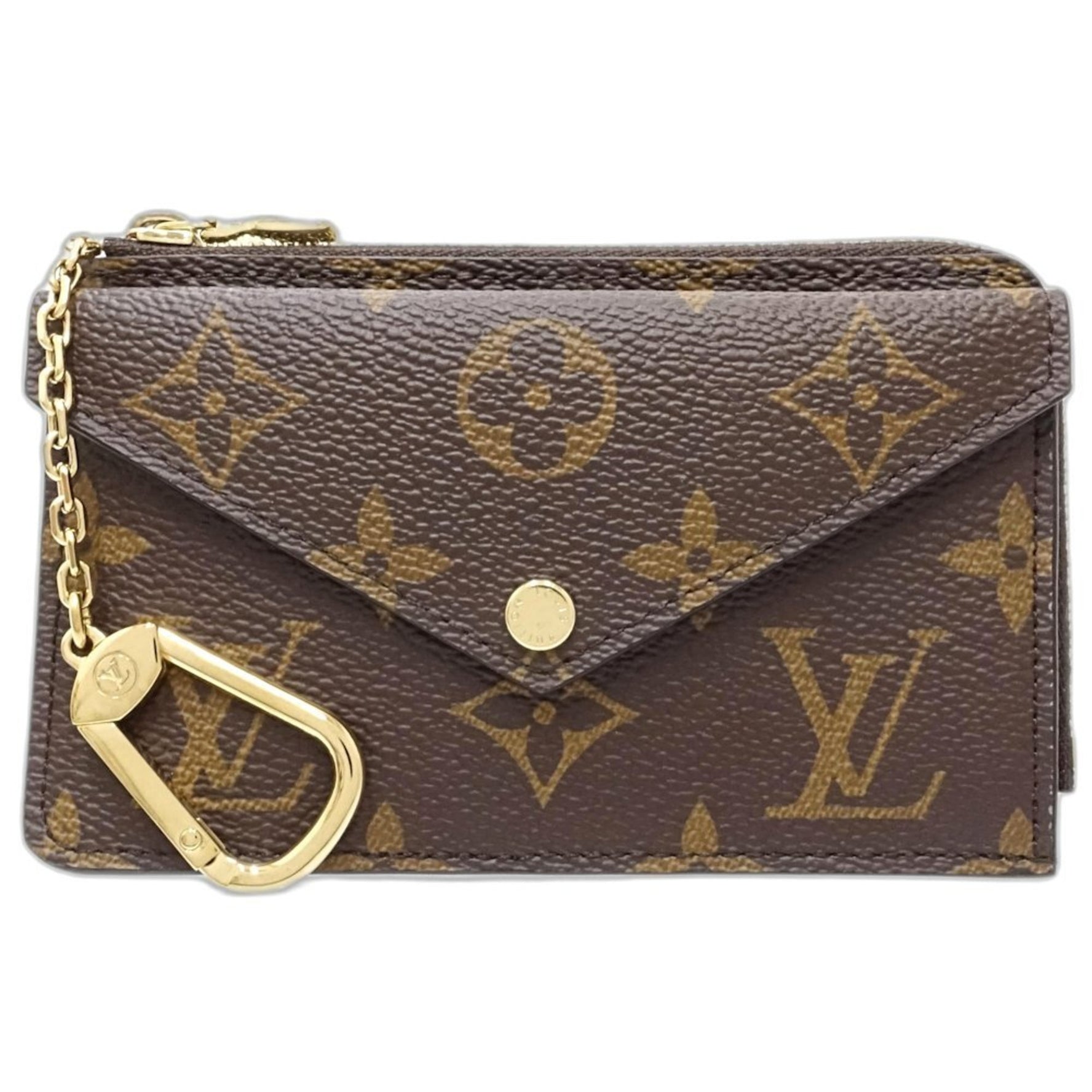 Louis Vuitton Monogram Wallet/Coin Case Porte Carte Rexo Verso Brown