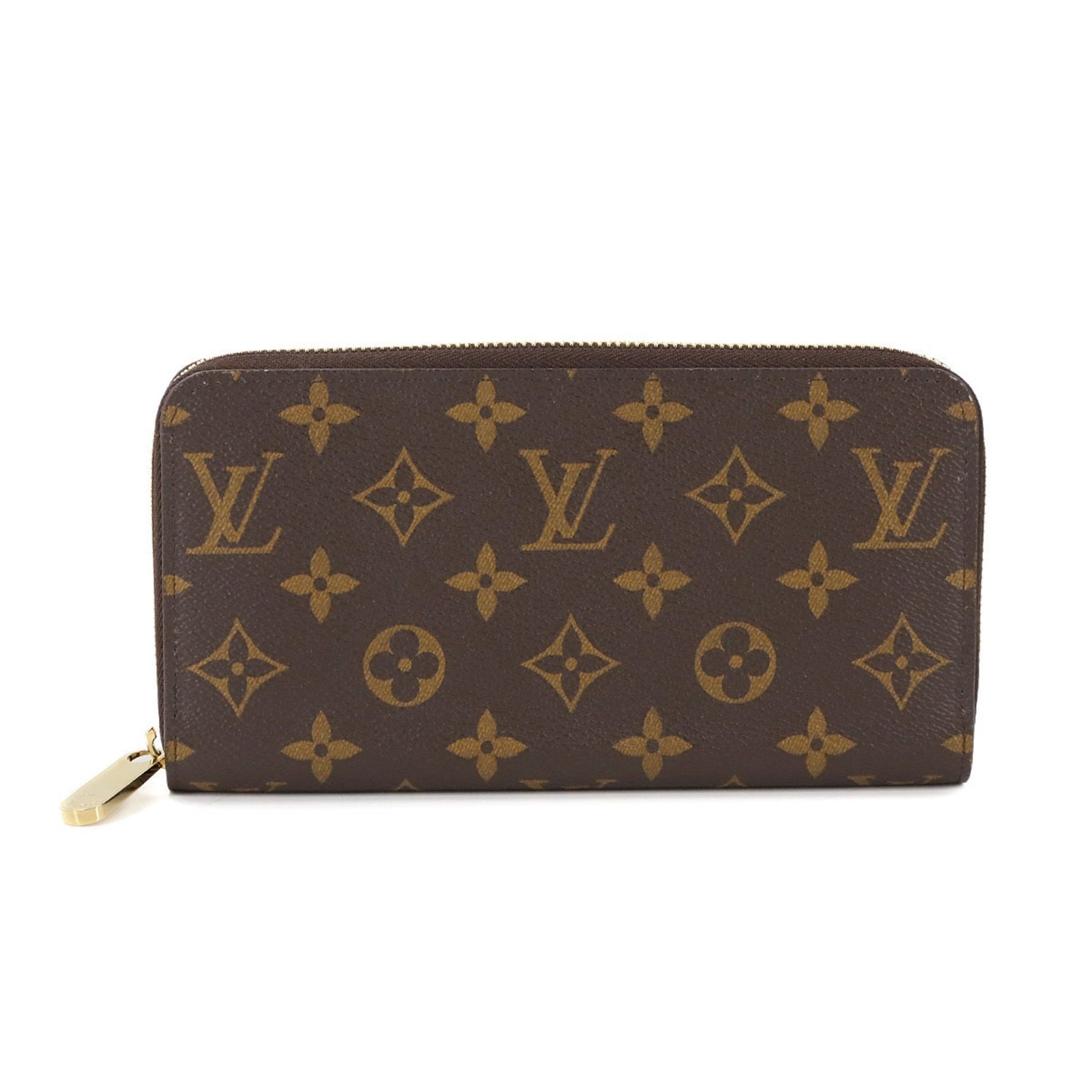 Louis Vuitton Monogram Zippy Wallet, Round Long Brown, RFID Wallet