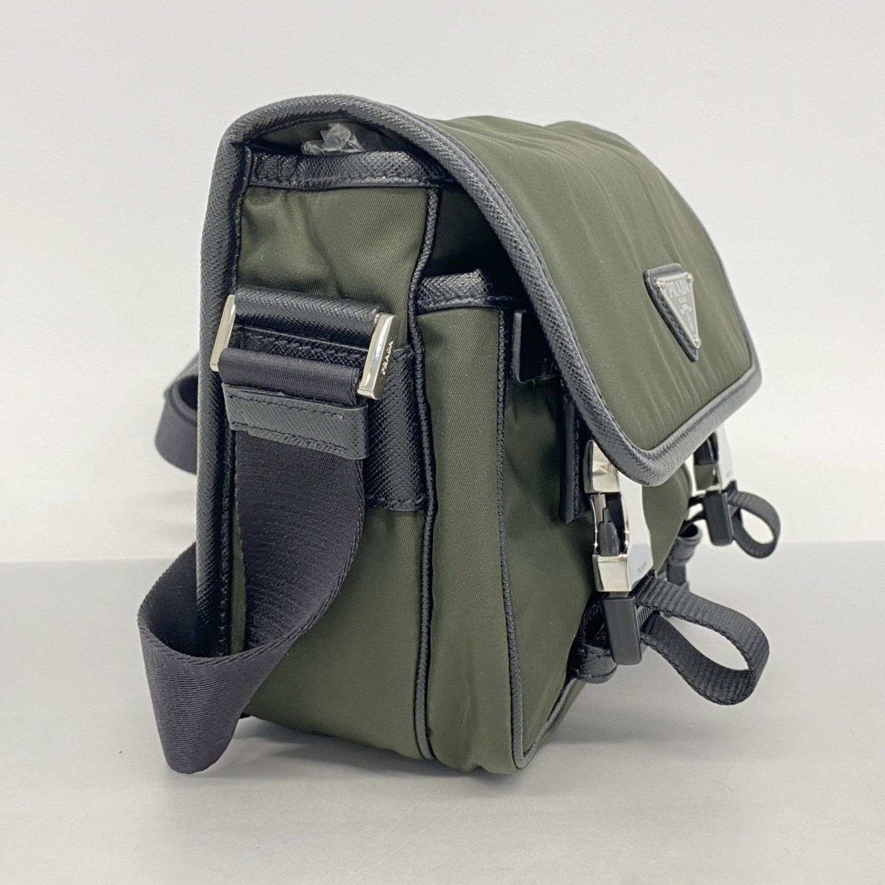 Prada Shoulder Bag Nylon Green Black
