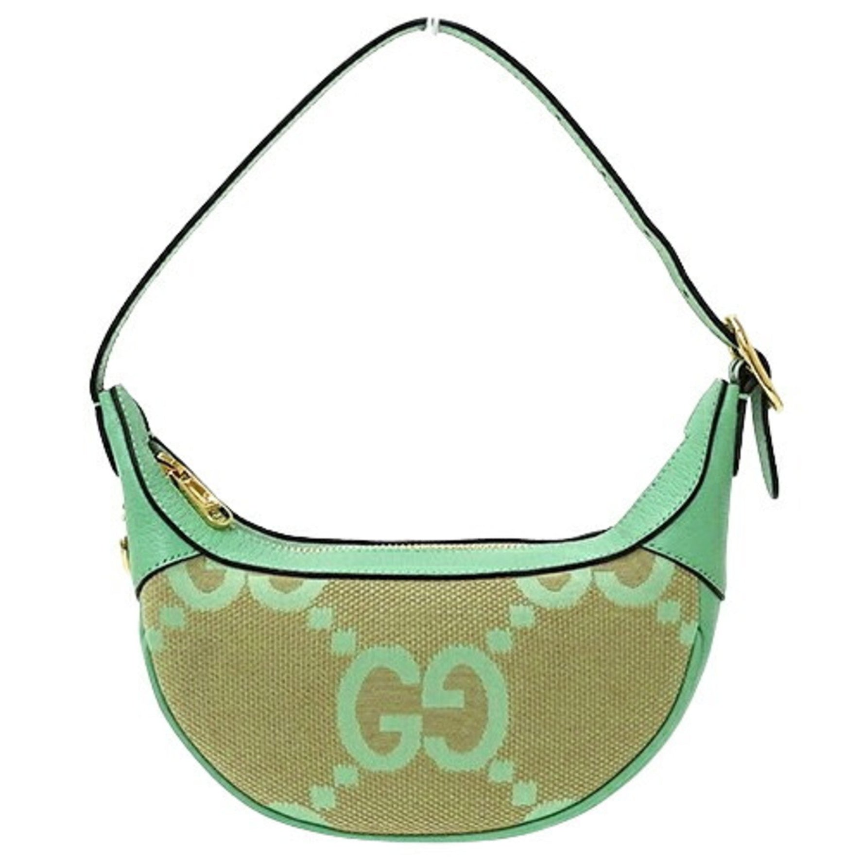 GUCCI Women's Handbag Shoulder Bag Jumbo GG Canvas Mint Green Beige
