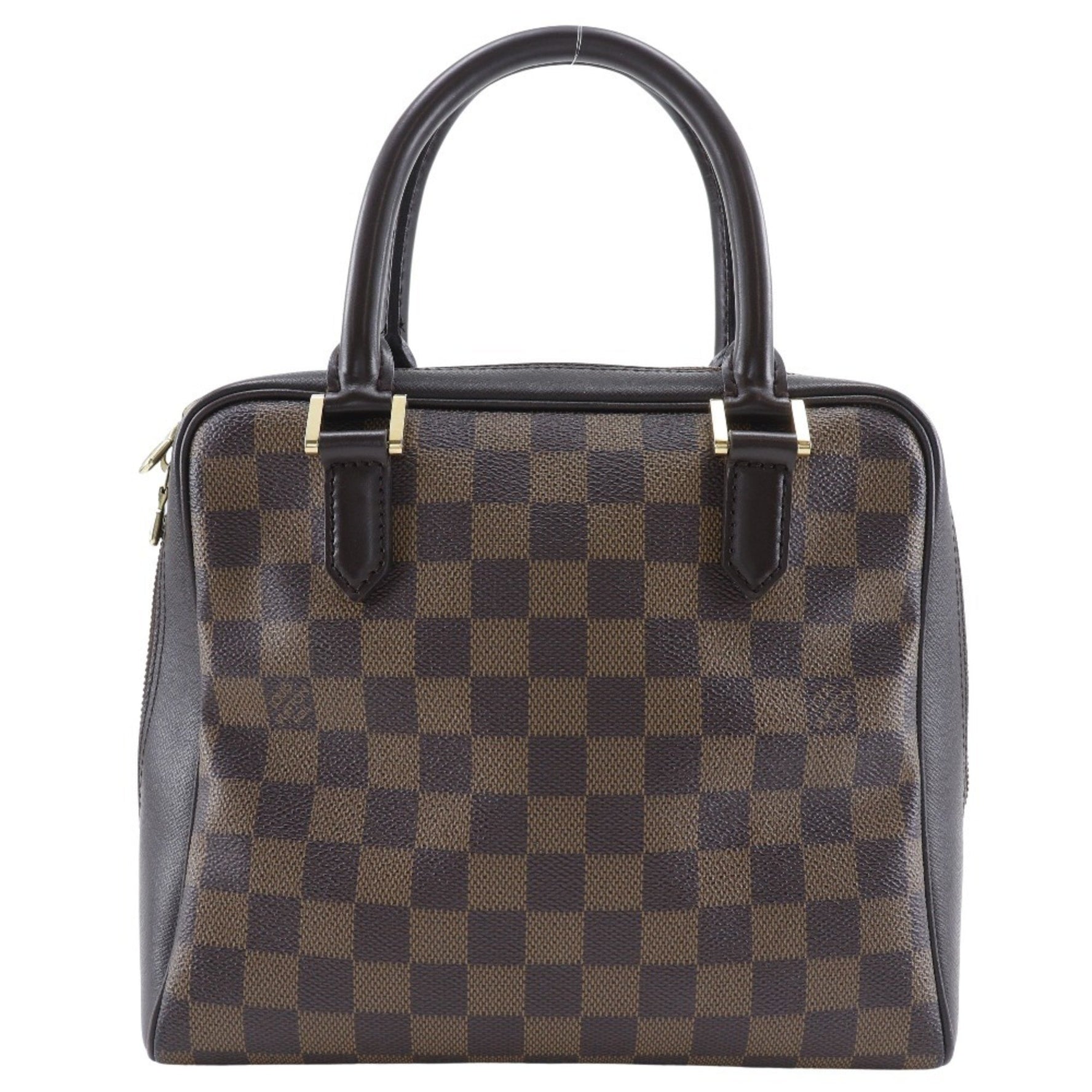 Louis Vuitton LOUIS VUITTON Triana Handbag N51155 Damier Canvas 1998 Brown VI0958 A5 Double Women's