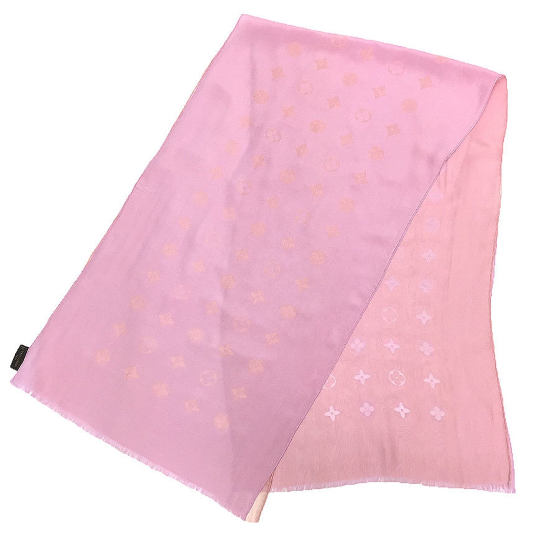 LOUIS VUITTON Etoile Venice Scarf Muffler Stole Shawl Reversible Monogram Silk Pink Vuitton Women's