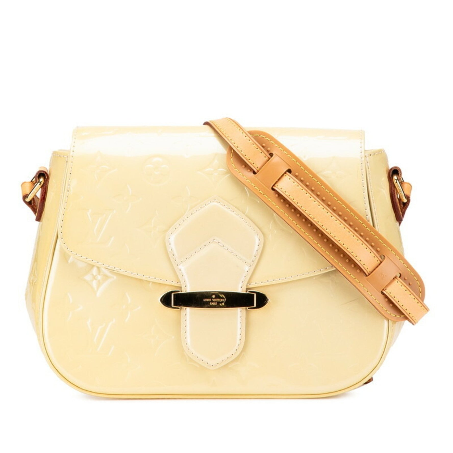 Louis Vuitton Monogram Vernis Bellflower PM Shoulder Bag Jaune Passion Yellow Patent Leather