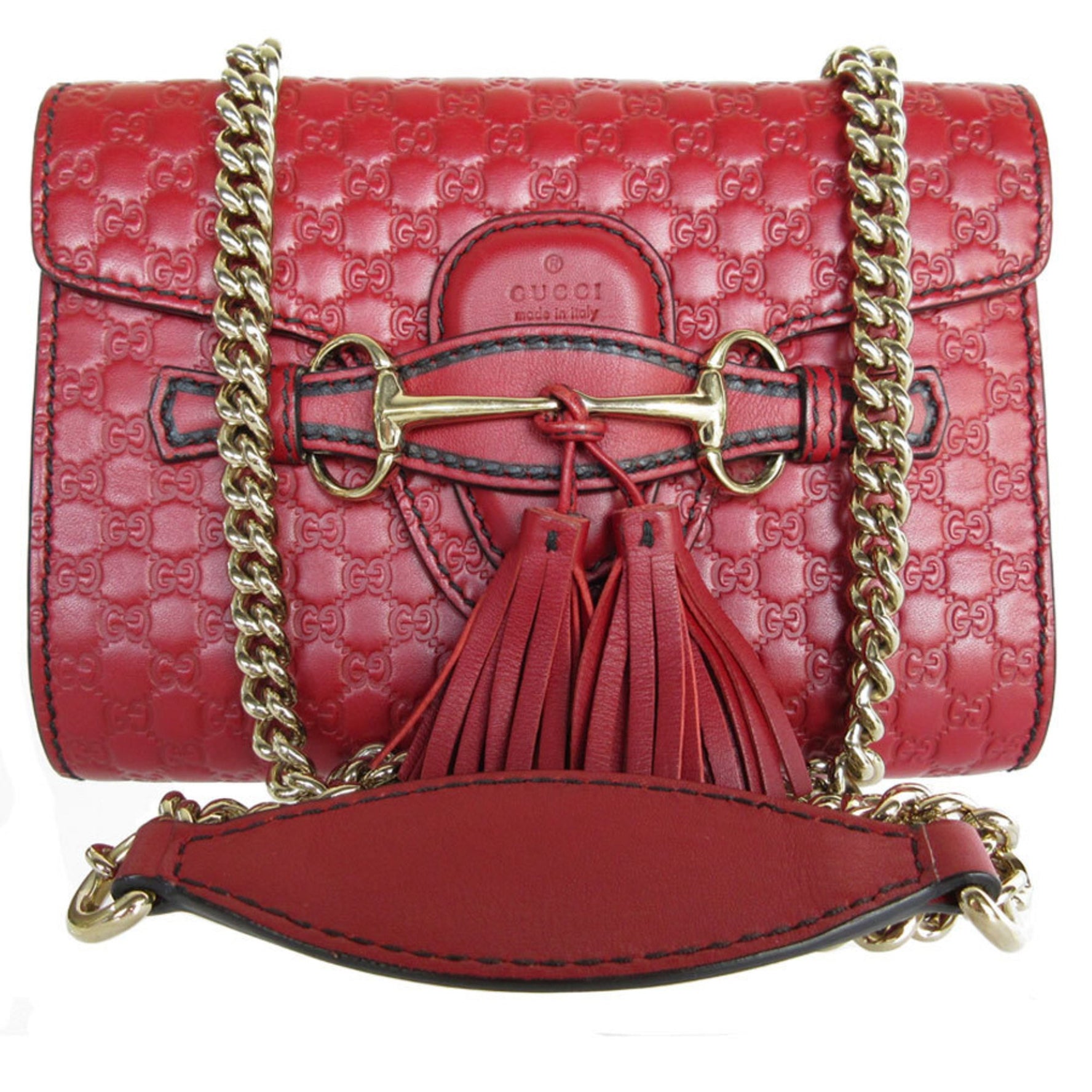GUCCI shoulder bag micro Guccissima leather bordeaux light gold ladies s0374j