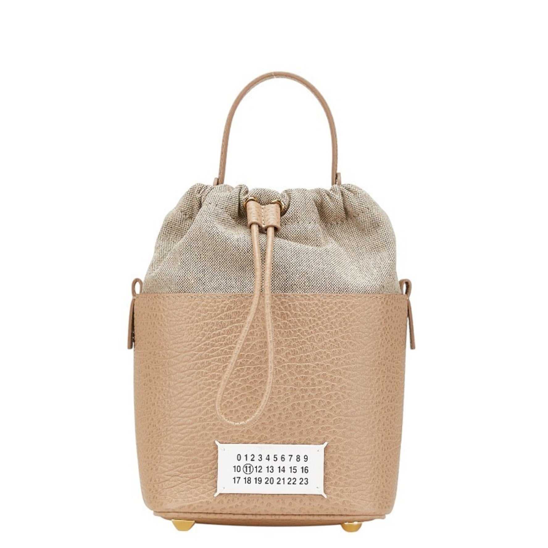 Maison Margiela Martin Margiela 11 Bucket Bag Small Handbag Brown Beige Leather Canvas MARTIN MARGIELA