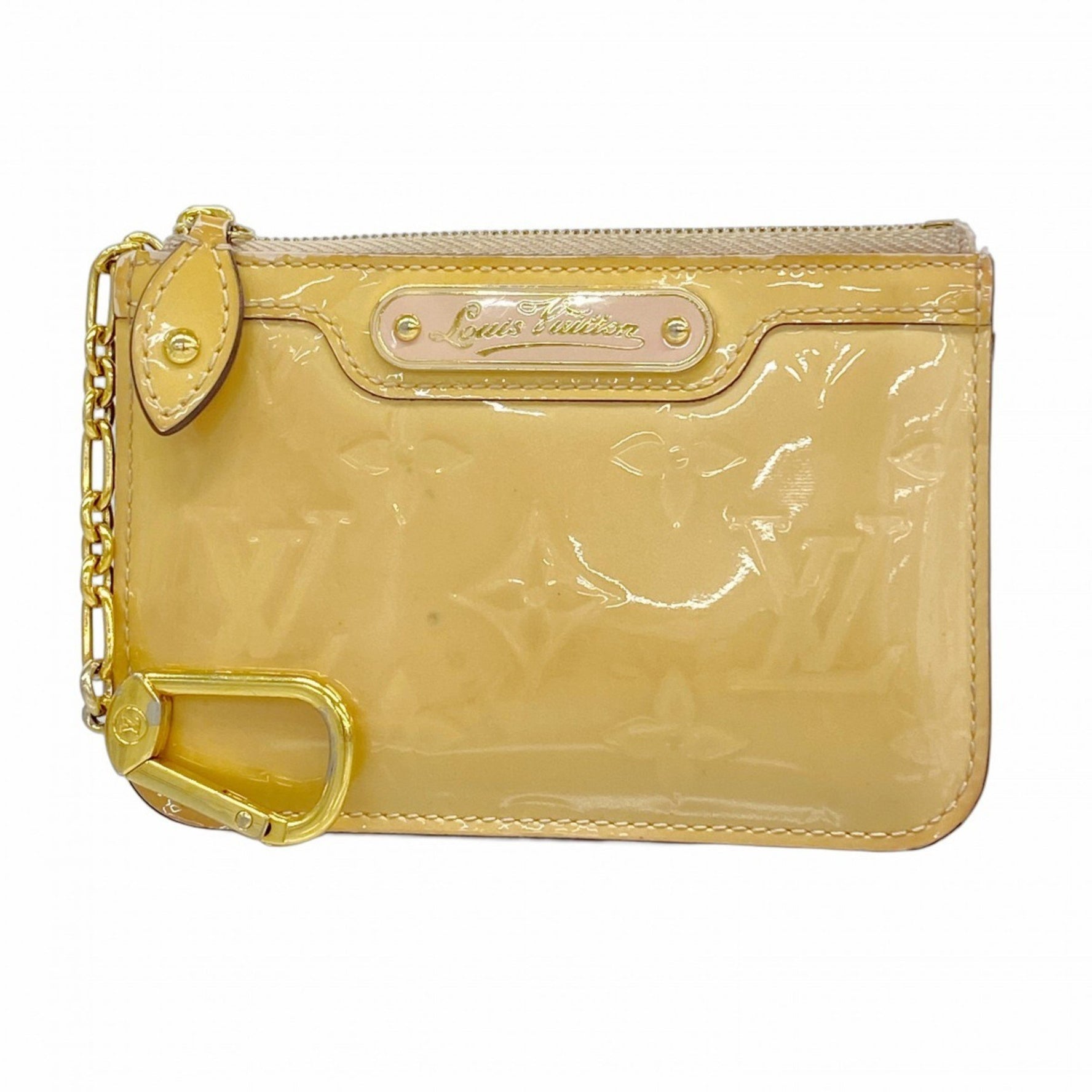 Louis Vuitton Vernis Pochette Cle NM M90079 Rose Angelique Women's Wallet/Coin Case