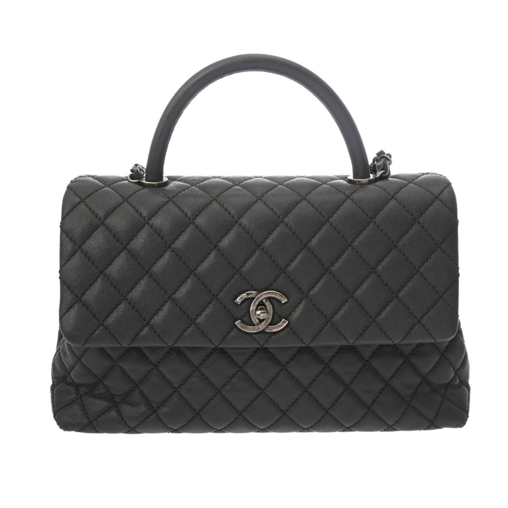 CHANEL Maxi Top Handle Flap Bag, Caviar Skin, Bag