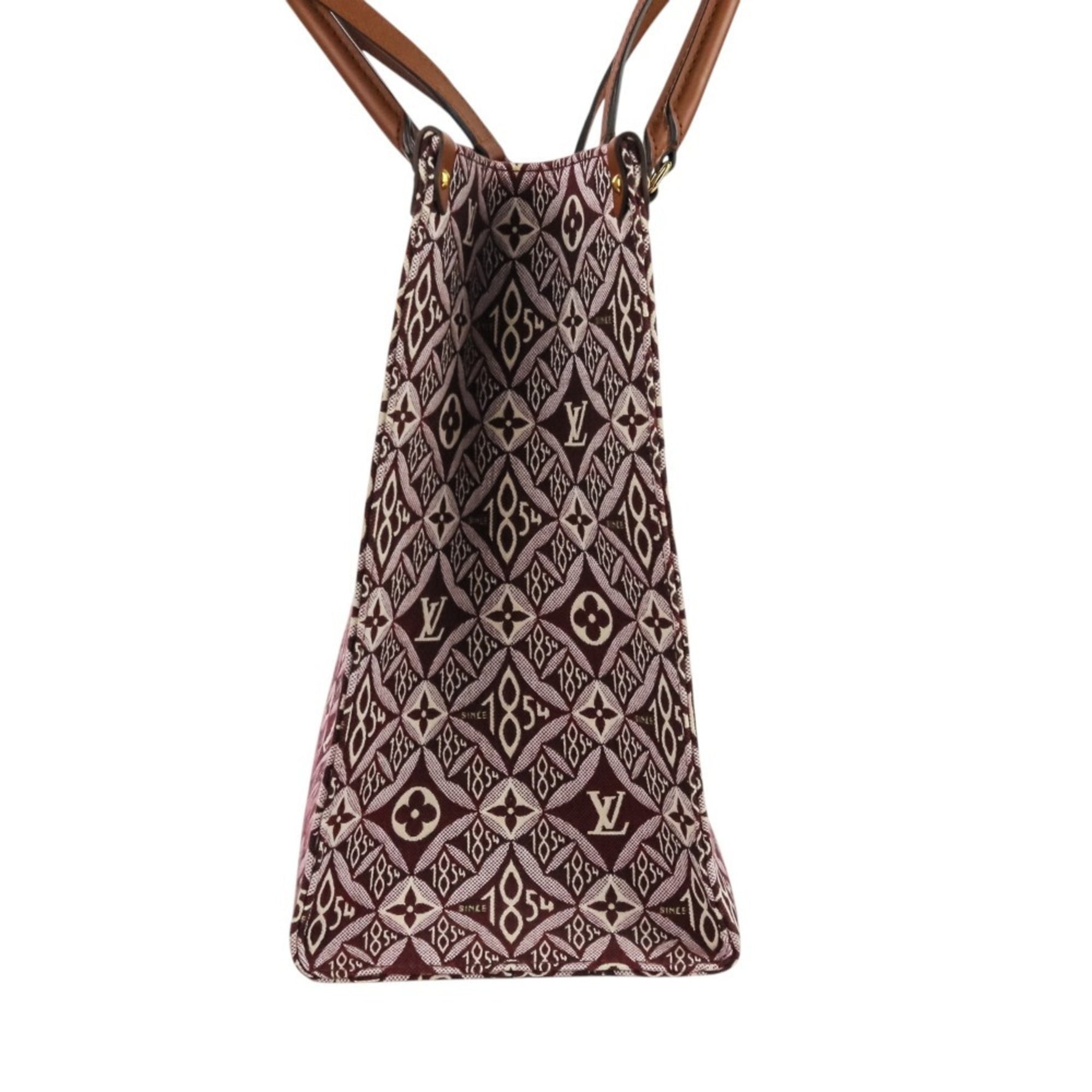 LOUIS VUITTON On the Go GM Monogram Jacquard Tote/Shoulder Bag Bordeaux