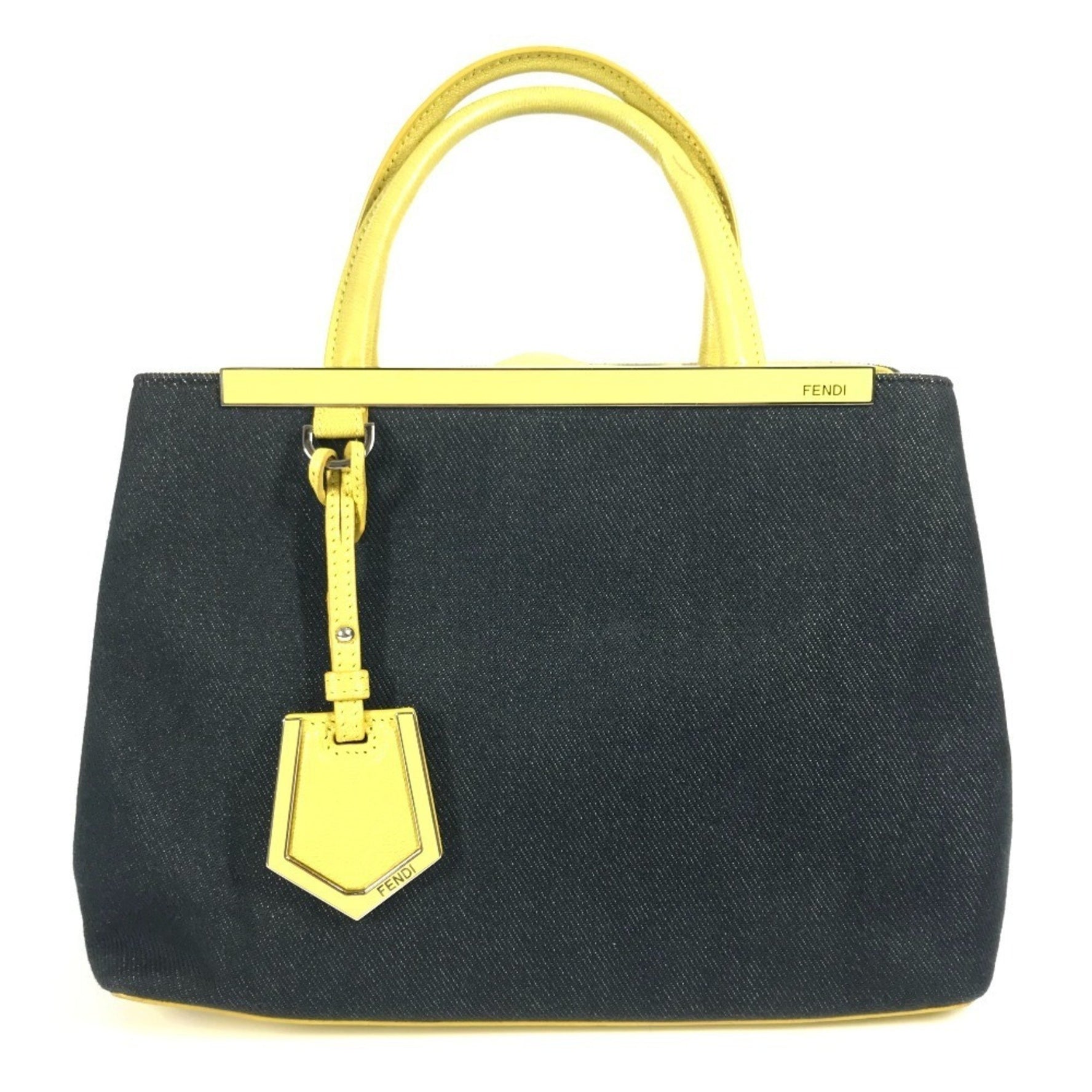 FENDI Petit Toujours Tote Bag, Denim/Leather, Blue