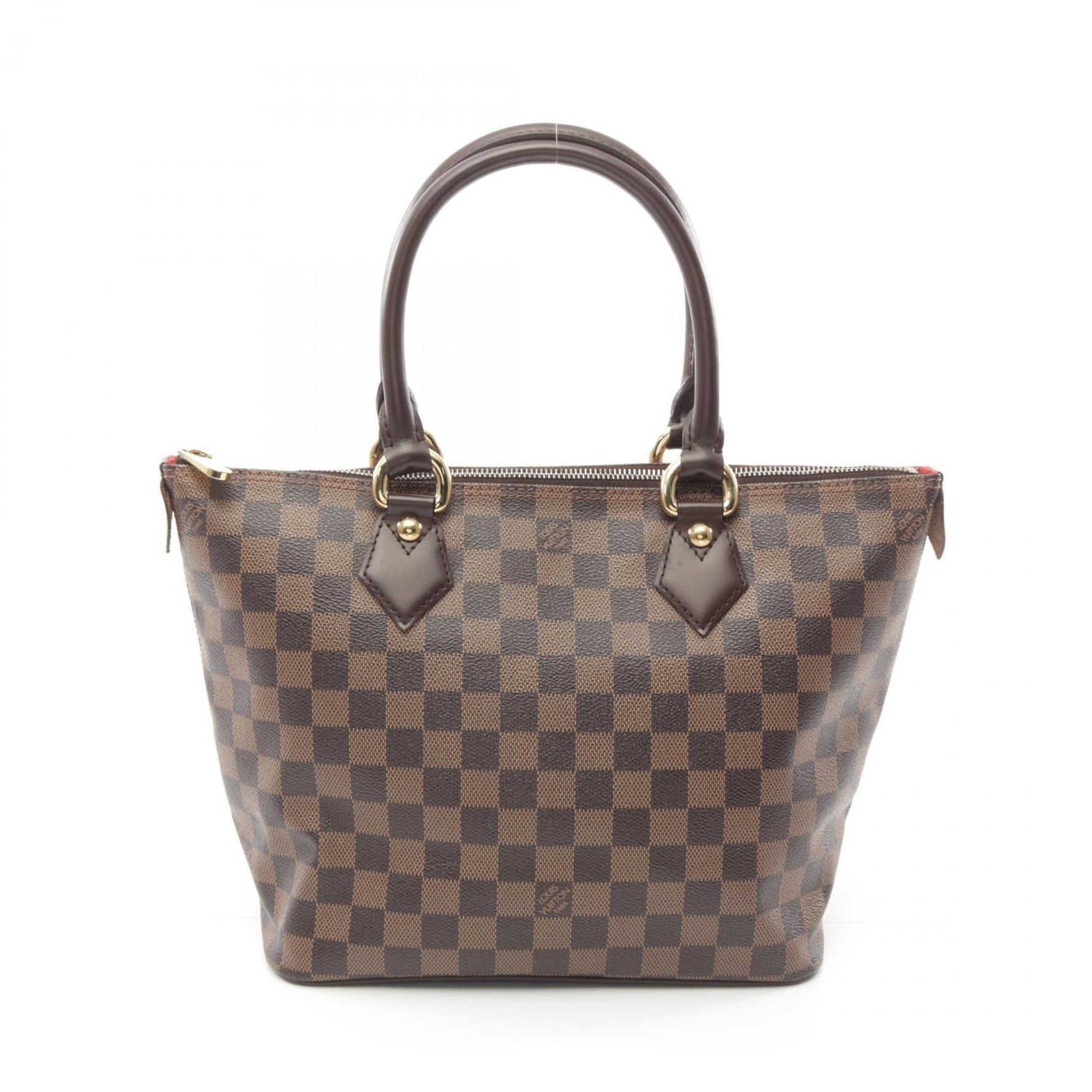 LOUIS VUITTON Saleya PM Damier Ebene Tote Bag, Coated Canvas, Leather, Women's, Brown, N51183