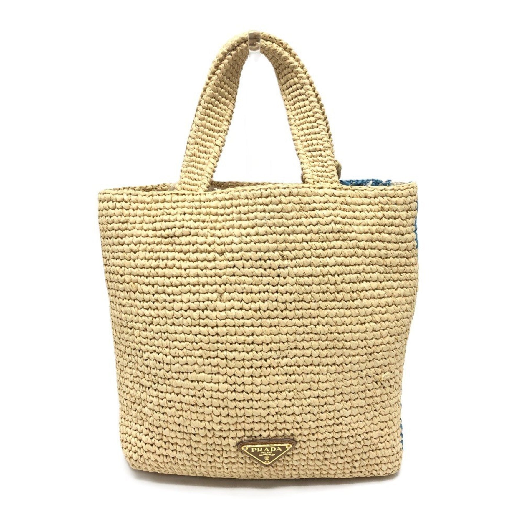 PRADA Logo St. Barths Limited Edition Small Handbag, Raffia