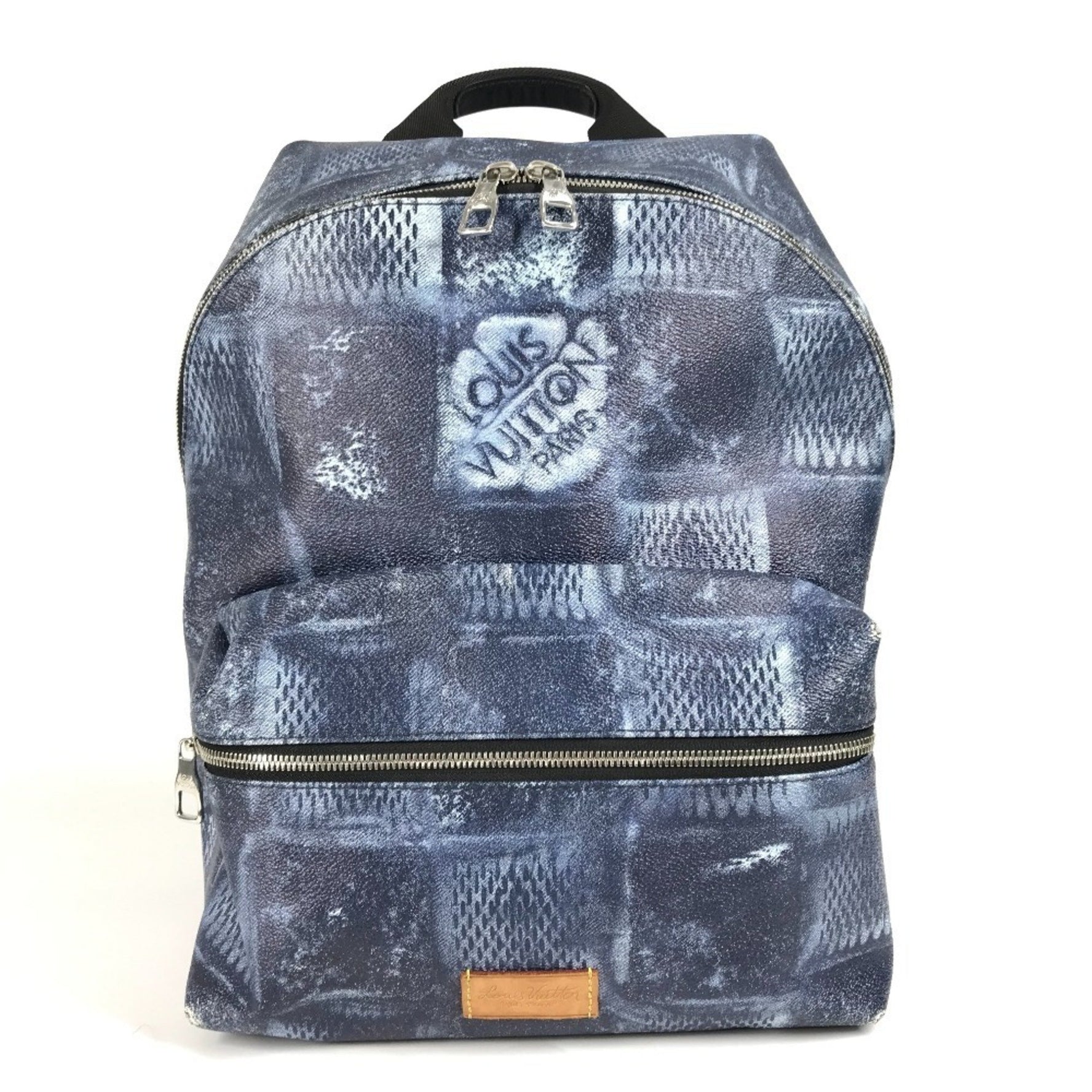 LOUIS VUITTON Damier Salt Discovery Backpack PM, Blue, Men's and