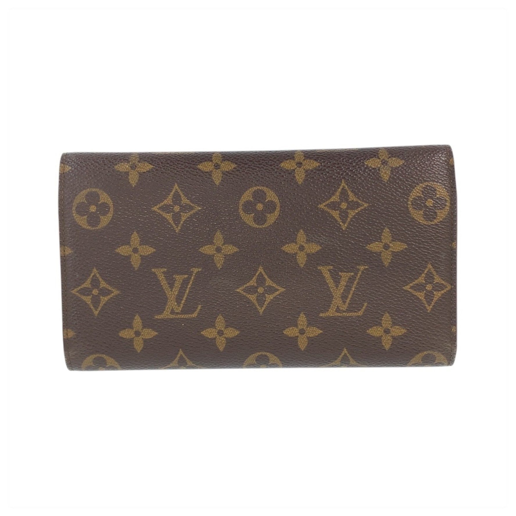 LOUIS VUITTON Monogram Porte Tresor International Brown Long Wallet with Gold Hardware, M61215