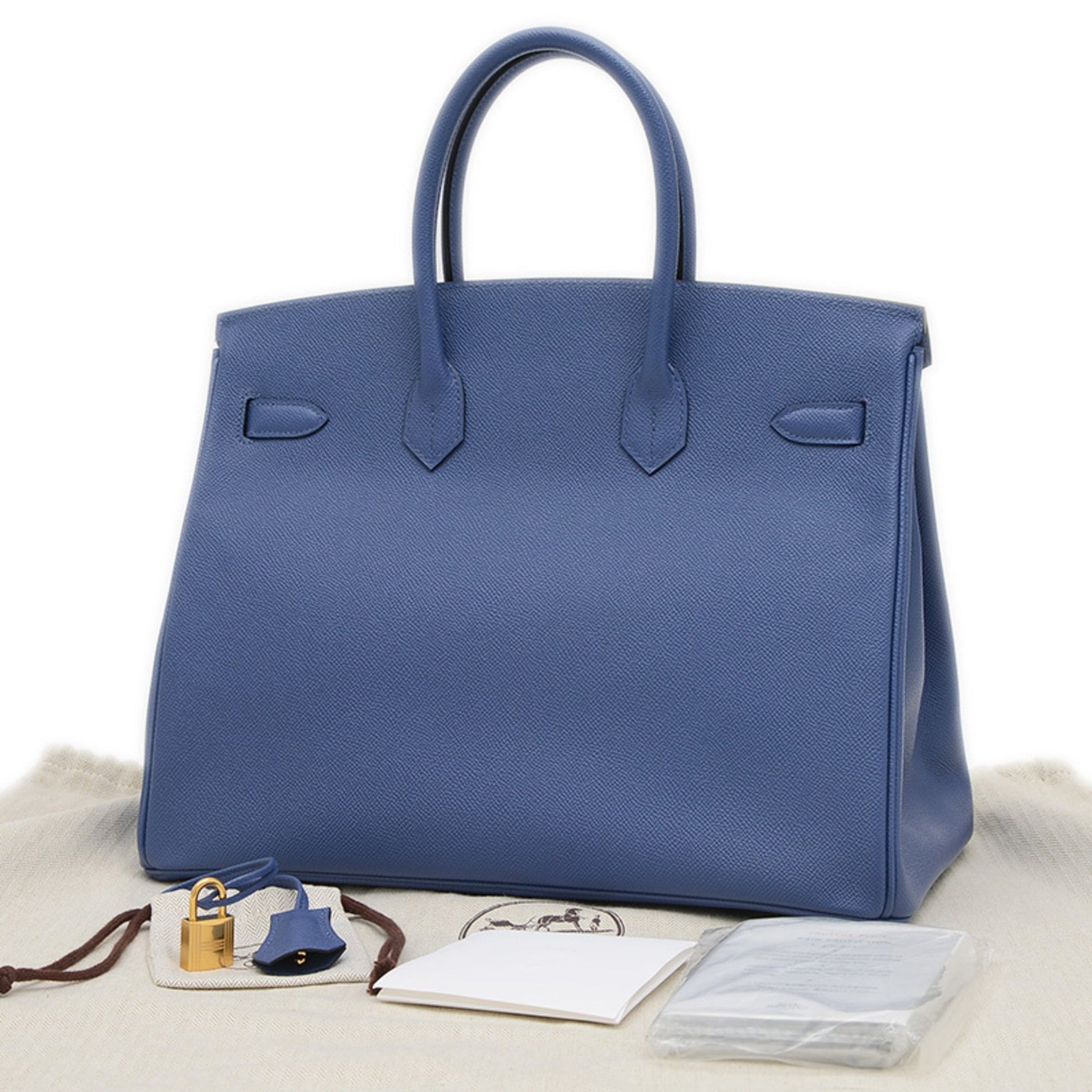 Hermes Hermès Birkin 35 Handbag, Epsom Blue Brighton, Gold Hardware, D Stamp