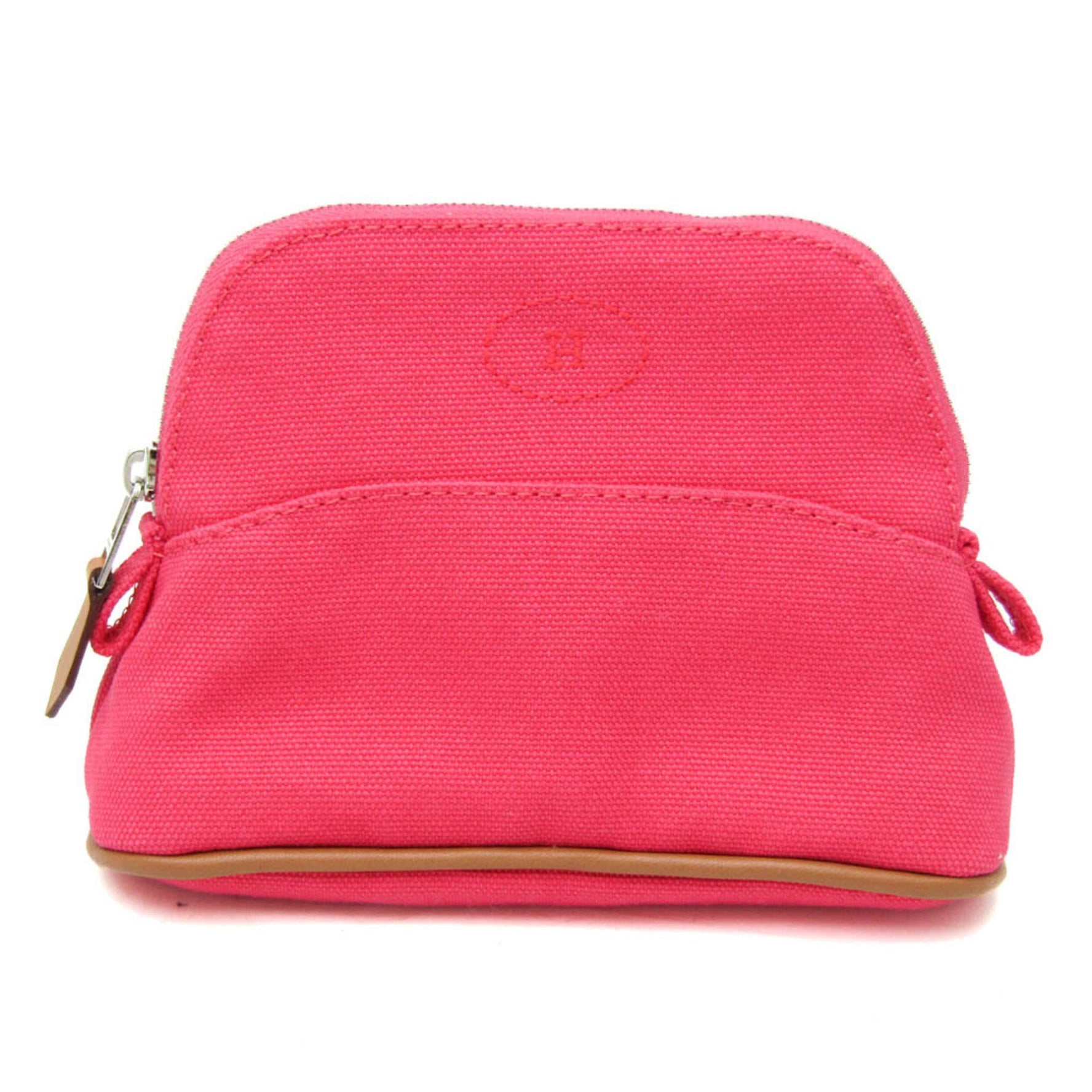 Hermes Bolide Mini Mini Women's Cotton,Leather Pouch Pink