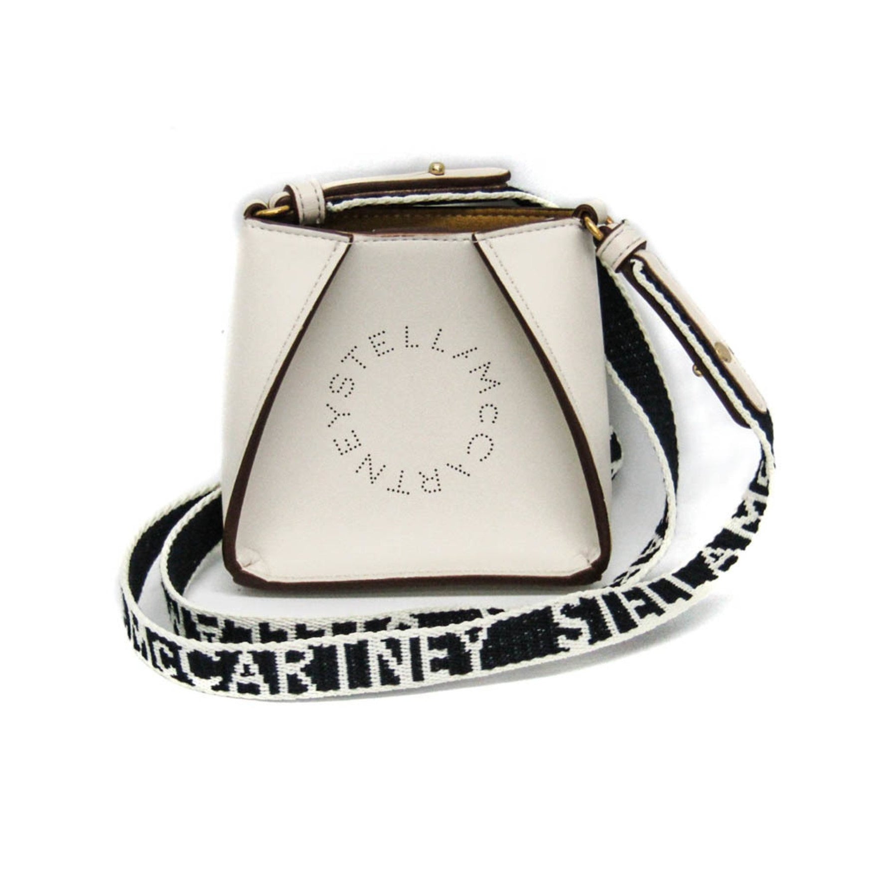 Stella McCartney Mini Stella Logo Polyester,Elastane Shoulder Bag Black,Off-white