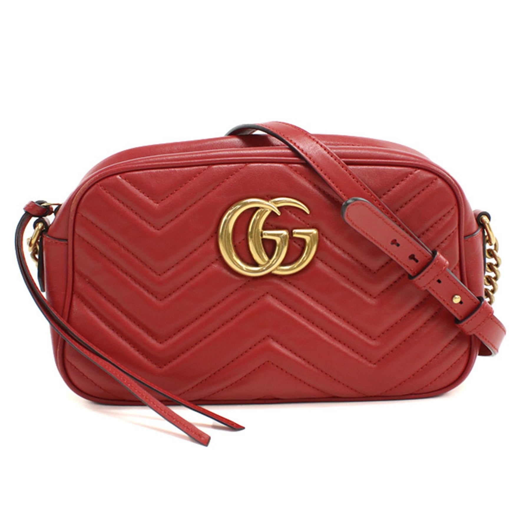 GUCCI GG Marmont Small Camera Bag, Shoulder Bag Red