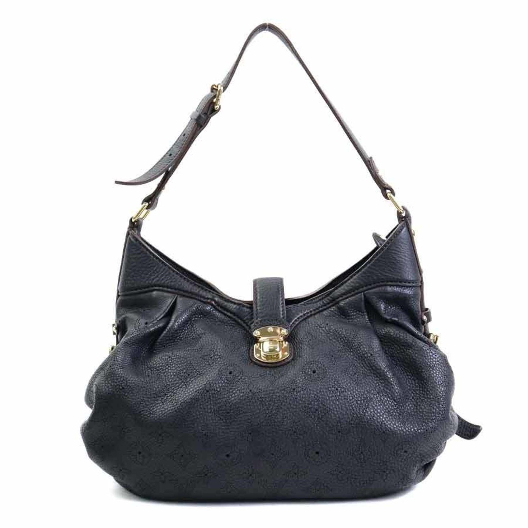 Louis Vuitton Shoulder Bag Monogram Mahina XS Leather Gold