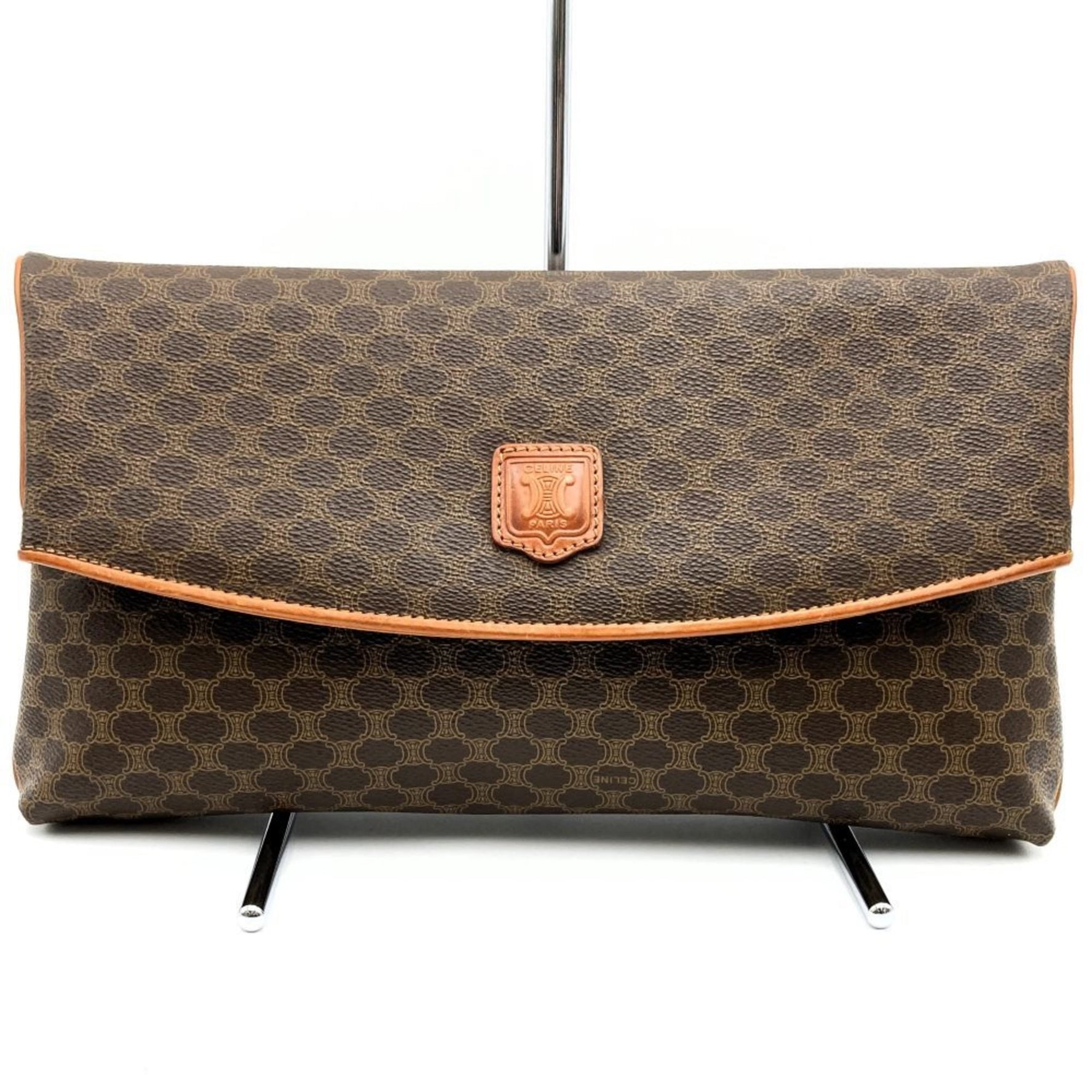 CELINE Clutch Bag, Second Pouch, Macadam Leather