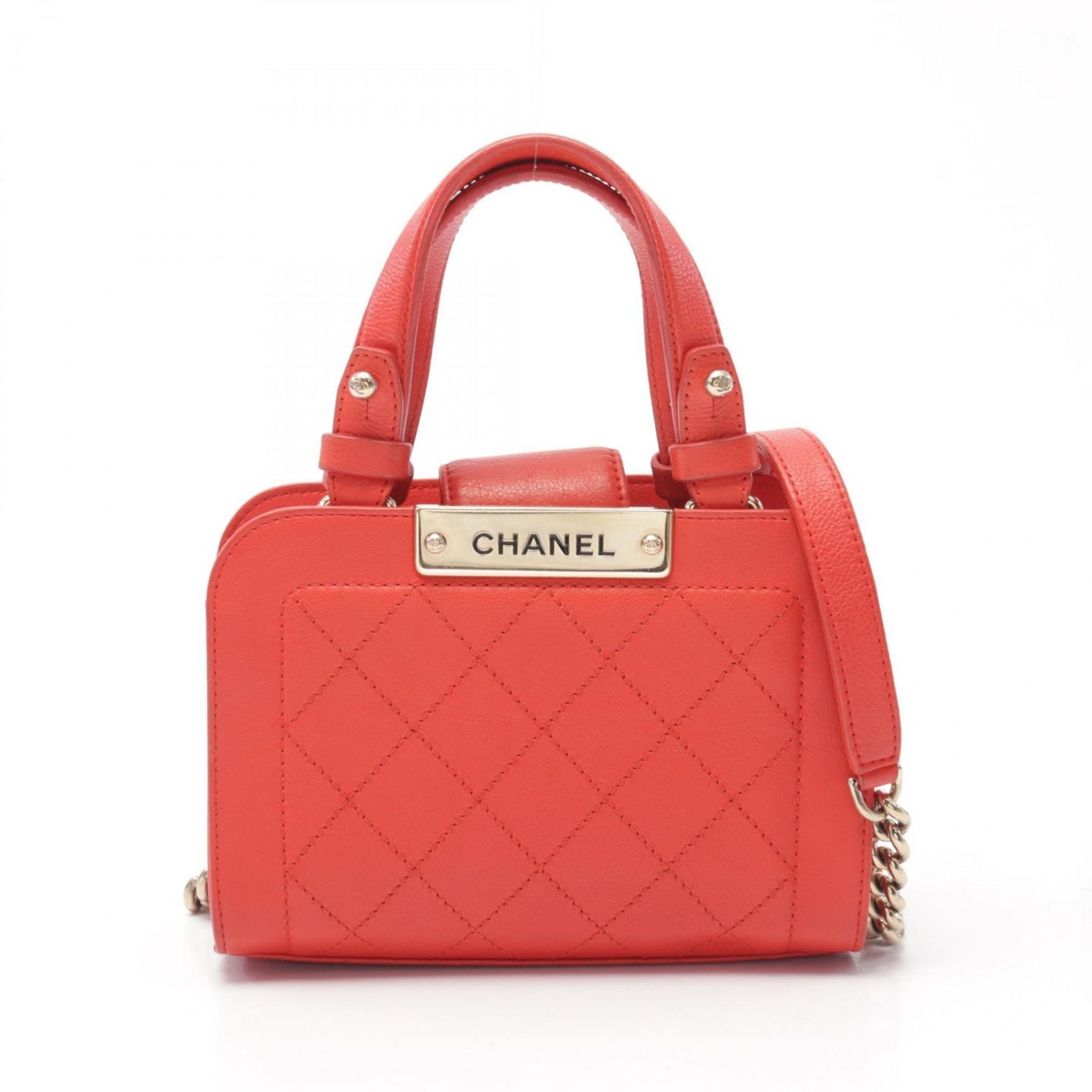 CHANEL Matelasse Shoulder Bag Leather Women's Red A93731