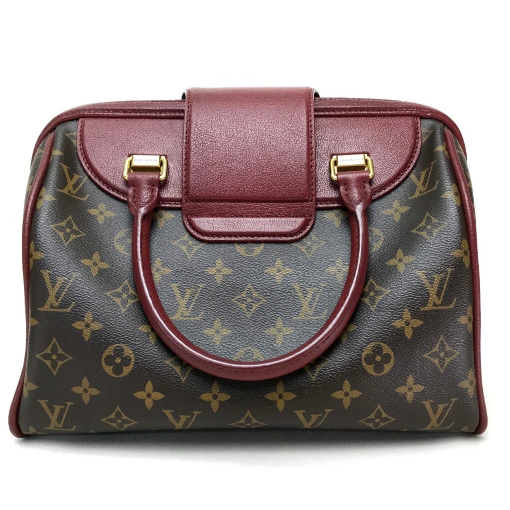 Louis Vuitton Monogram Mini Duffle Bag Hand Bag Bordeaux Dark Bordeaux