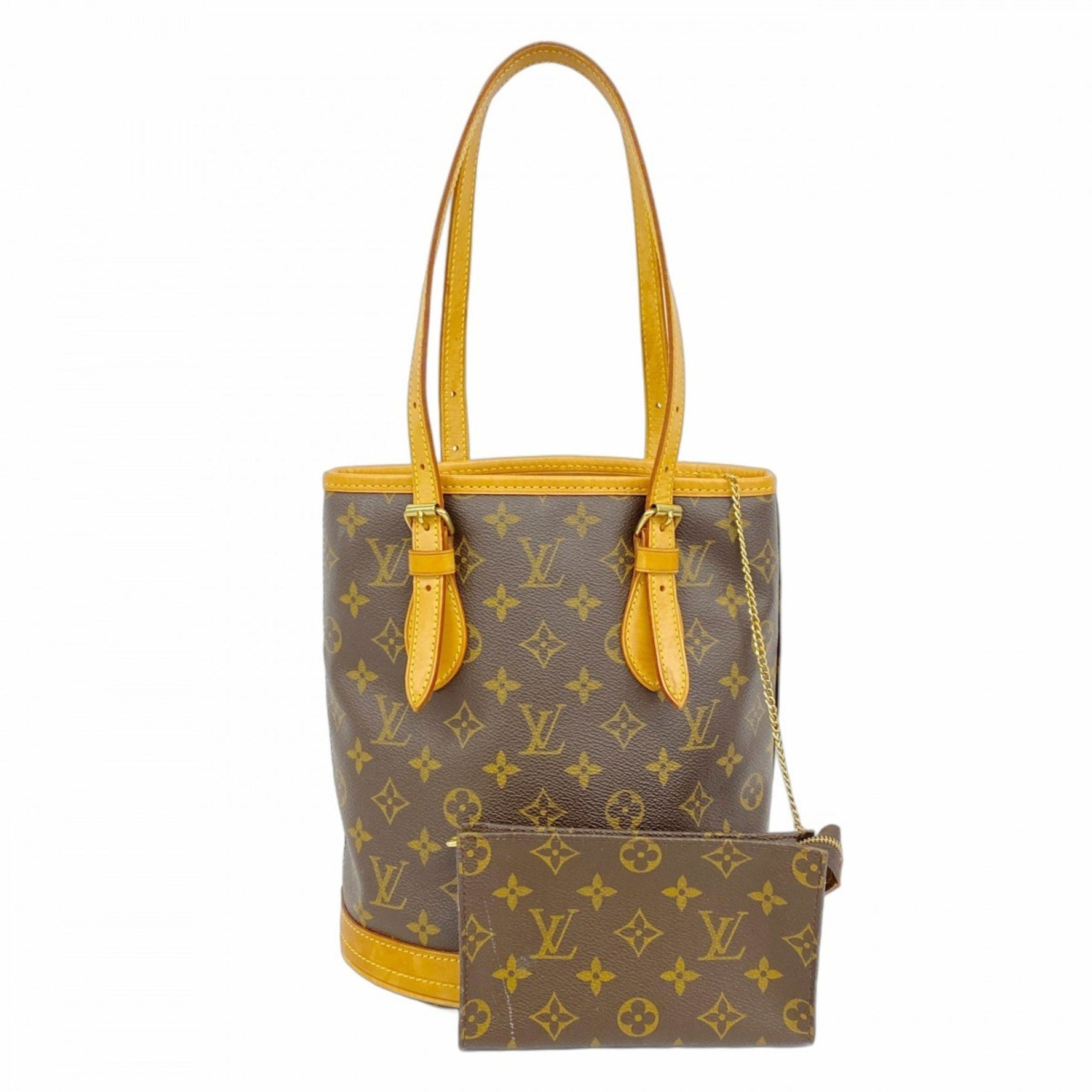 Louis Vuitton Monogram Bucket PM Tote Bag M42238 Brown Women's