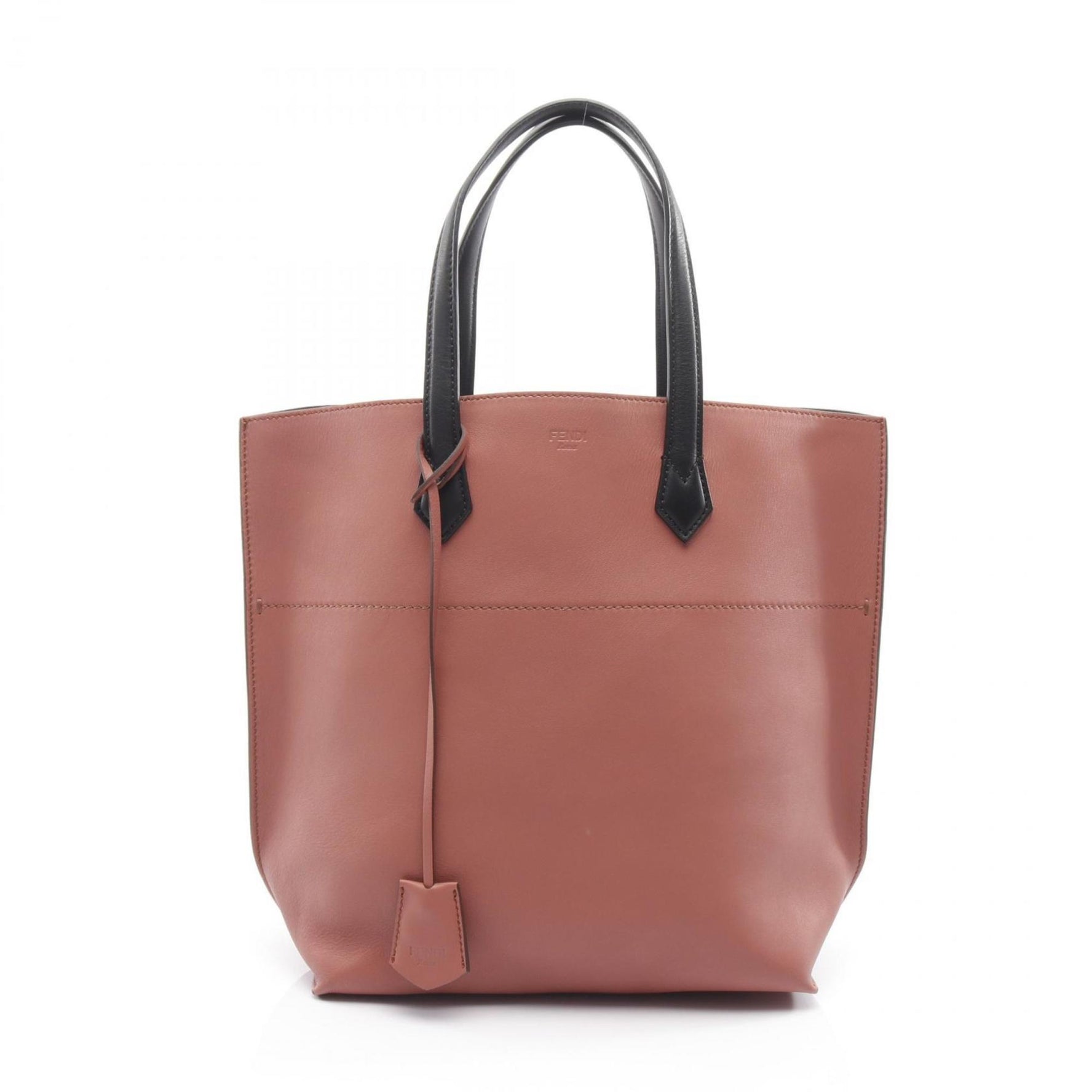 FENDI All-in Shopping Tote Bag, Leather, Brown/Black