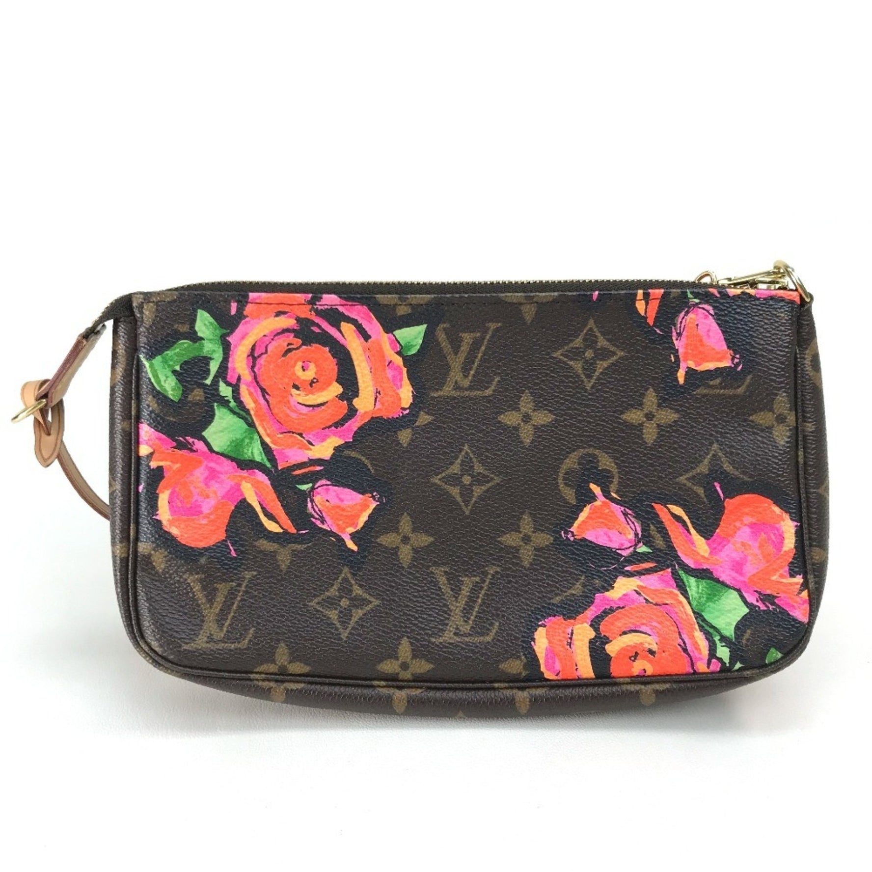 LOUIS VUITTON M48615 Monogram Rose Pochette Accessoires Handbag Pouch Canvas Women's Brown