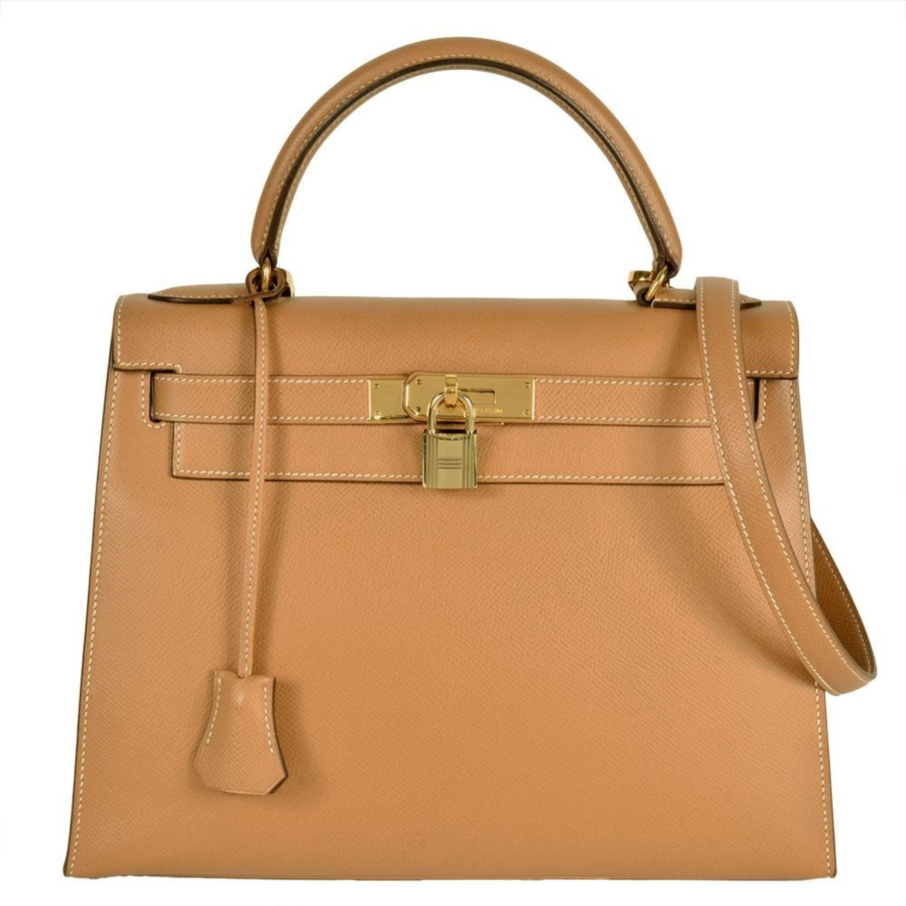 Hermes Kelly 28 Outer Stitched Handbag Cushvel 〇V (manufactured in 1992) Stamp