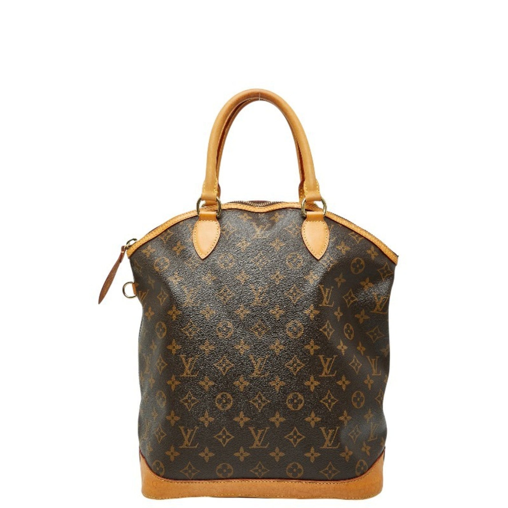 Louis Vuitton Monogram Lockit Tote Bag Brown Leather LOUIS VUITTON