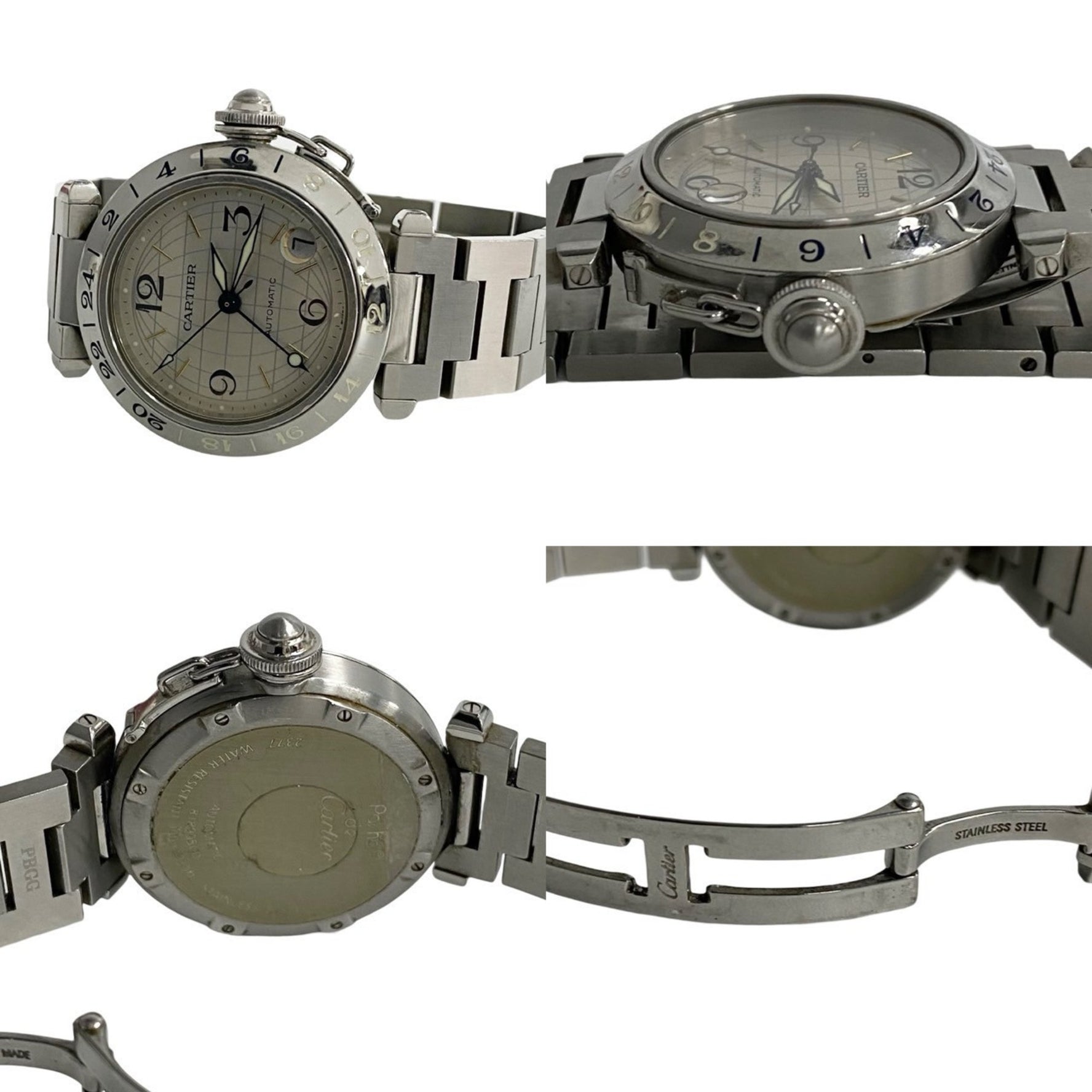 CARTIER Pasha C Automatic Stainless Steel Wristwatch, Silver