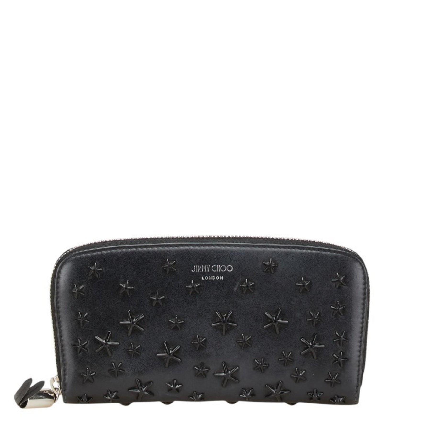 Jimmy Choo Star Studs Round Zip Long Wallet Leather JIMMY CHOO