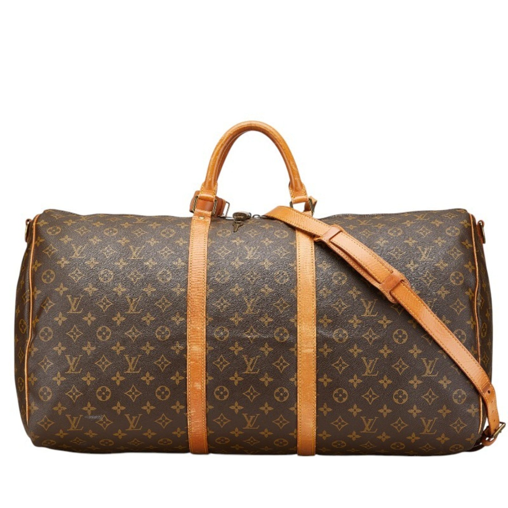 Louis Vuitton Monogram Keepall Bandouliere 60 Boston/Shoulder Bag, 2-Way, M41412, Brown PVC Leather, Women's