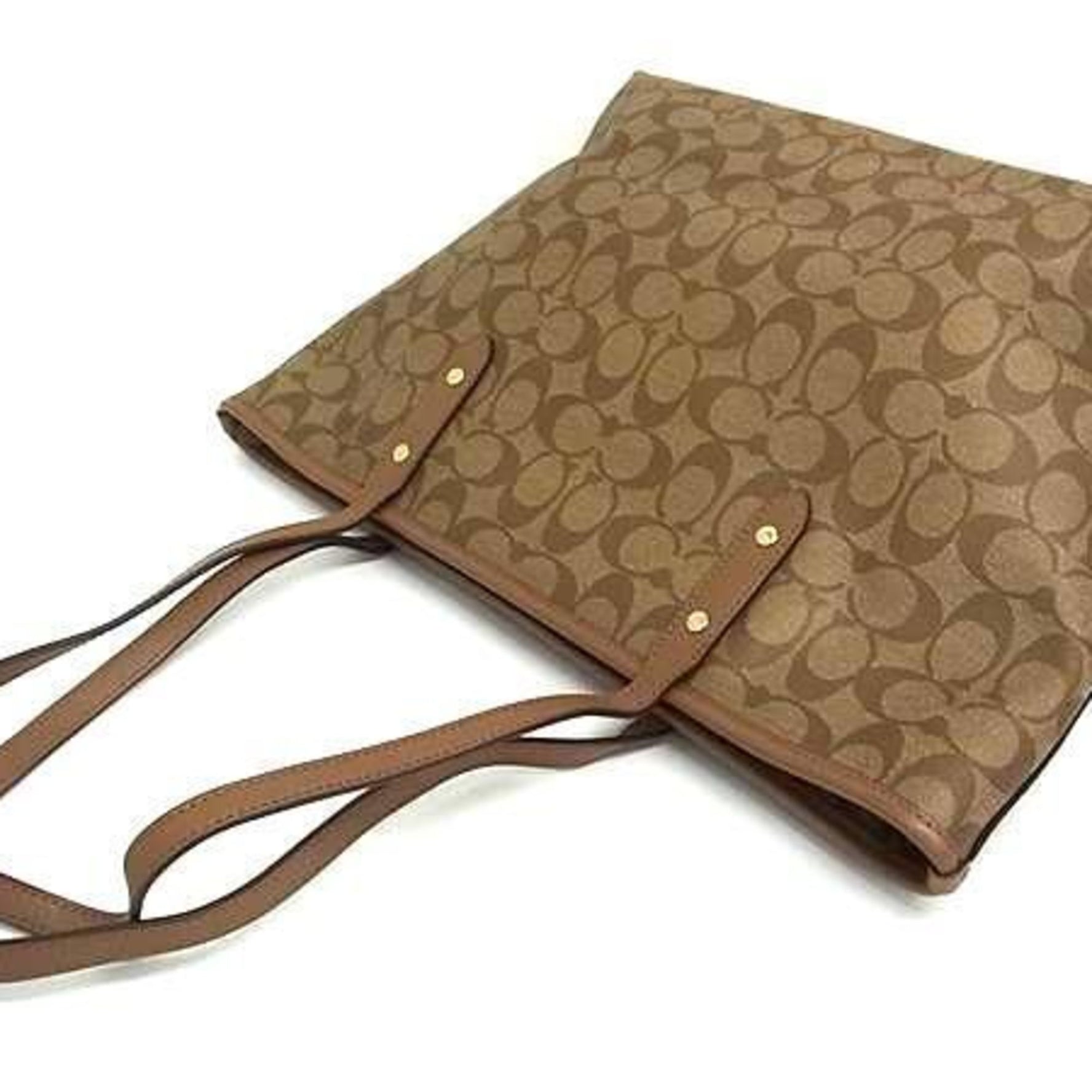 COACH Signature City Zip Tote Leather Shoulder Bag
