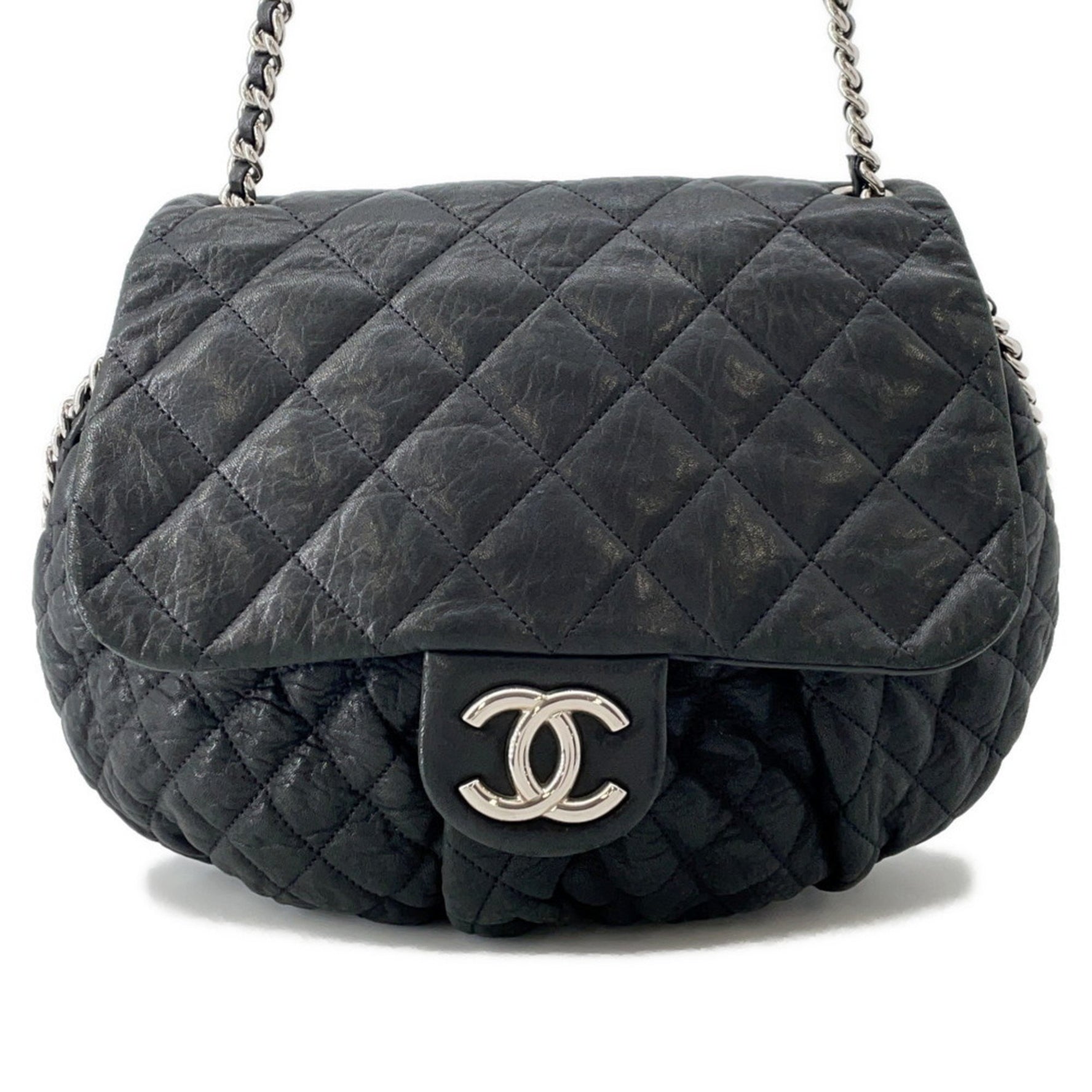 CHANEL Chain Shoulder Bag Matelasse Around Leather