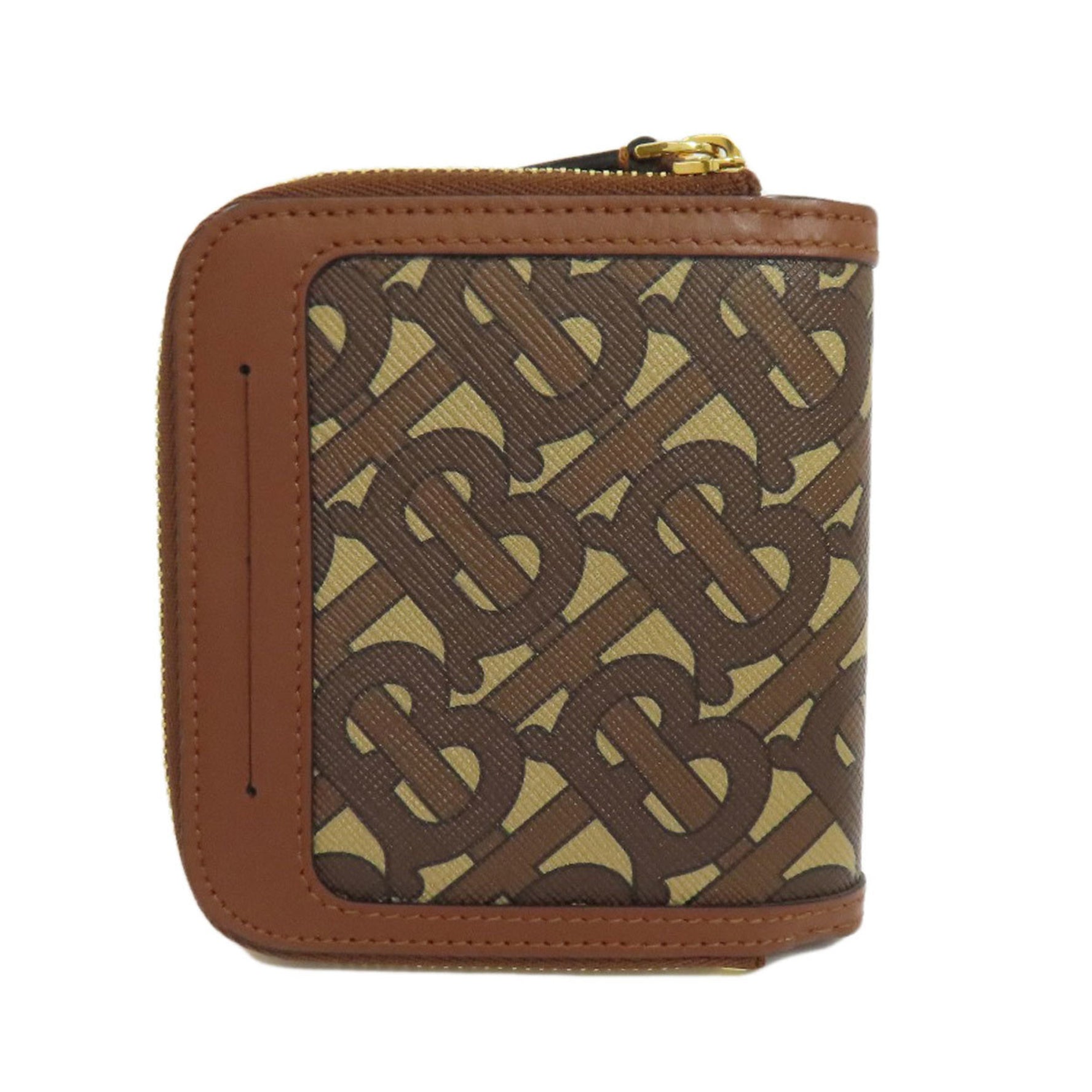 Burberry TB logo pattern bifold wallet leather