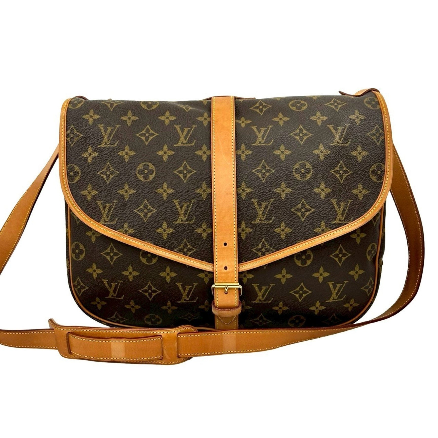 LOUIS VUITTON Vintage Saumur 35 Monogram Leather Shoulder Bag/Body Bag