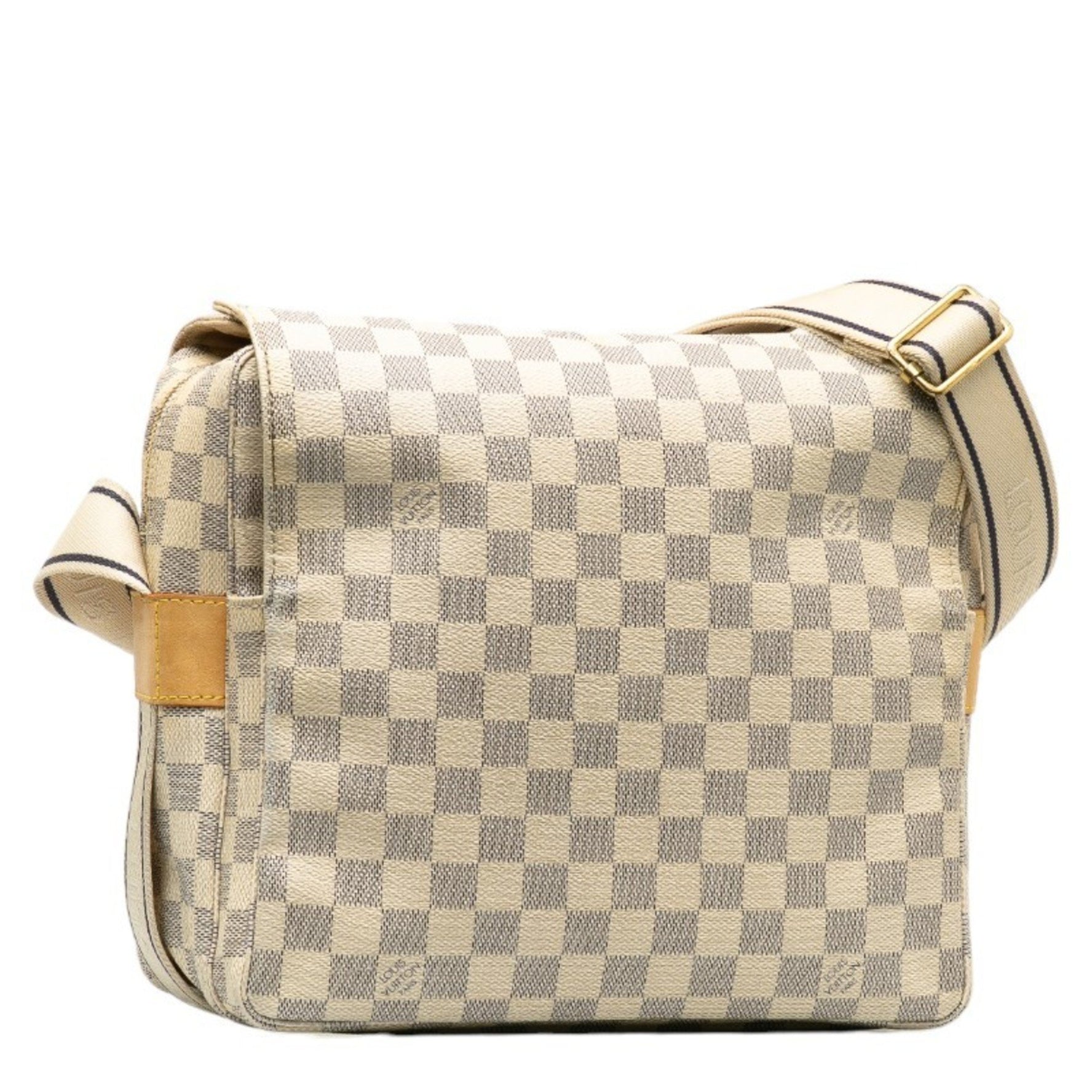 Louis Vuitton Damier Azur Naviglio Shoulder Bag N51189 White PVC Leather Women's LOUIS VUITTON