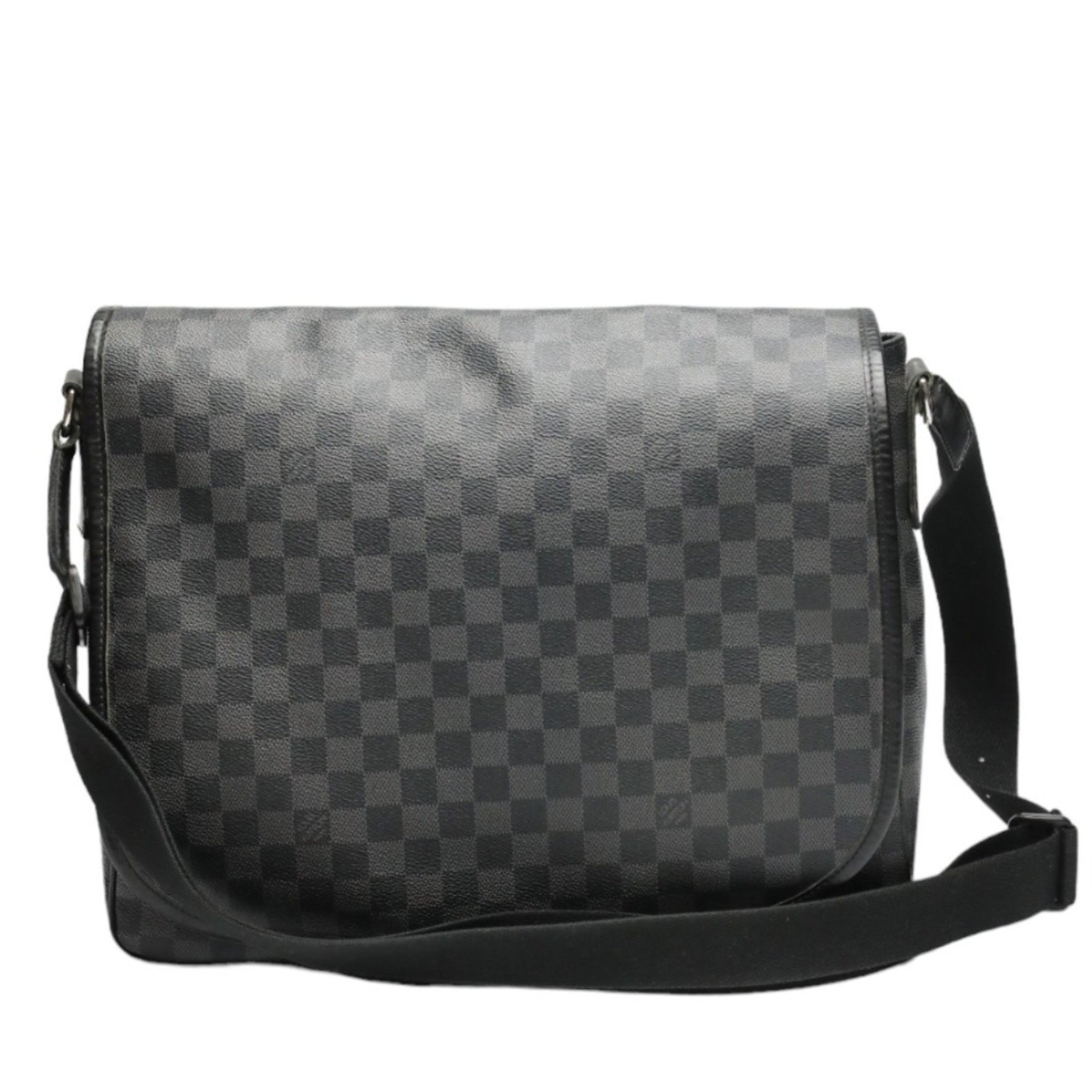 Louis Vuitton Shoulder Bag Damier Graphite Daniel GM Leather