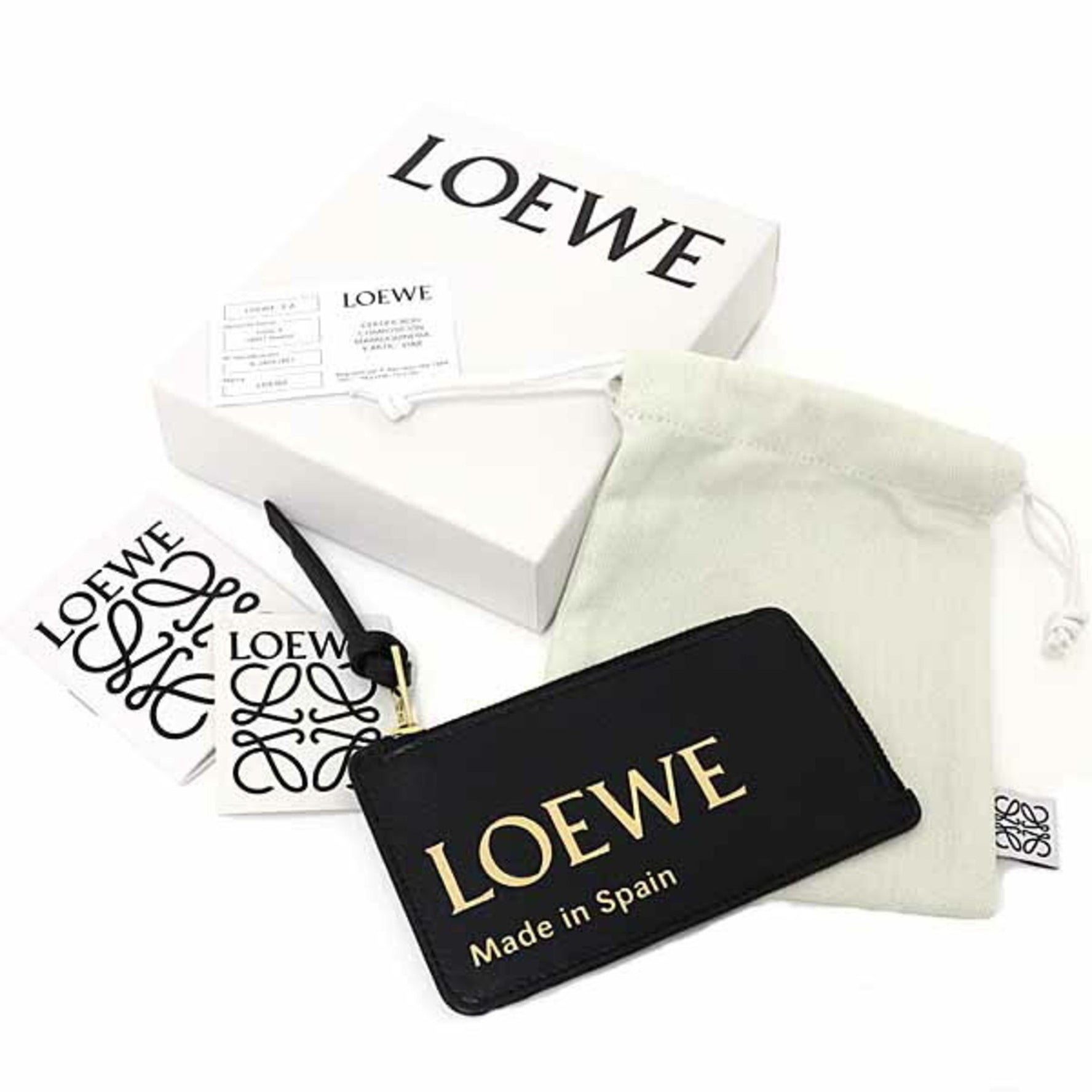 LOEWE Coin Card Holder Fragment Case Shiny Napa Calfskin